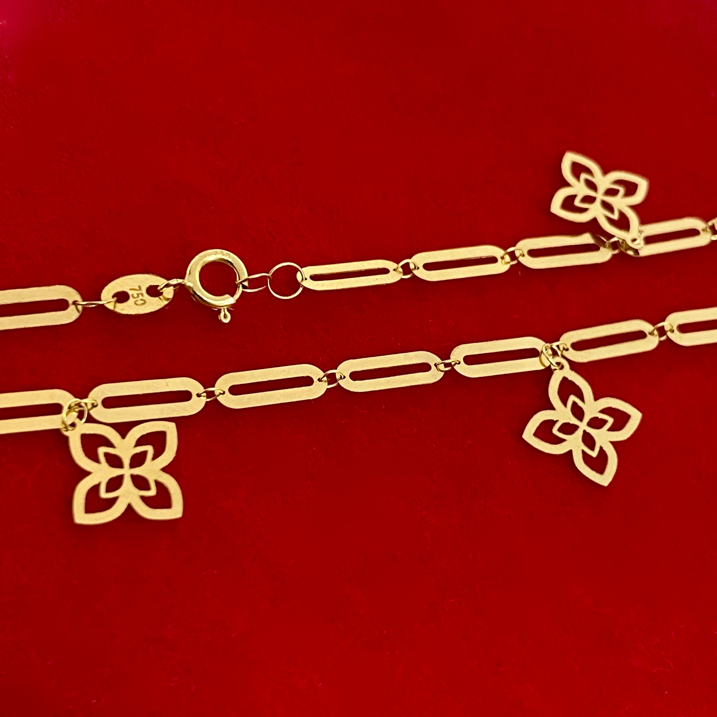 18K Real Gold 5 Roberto Flower Bracelet - Embellish Gold