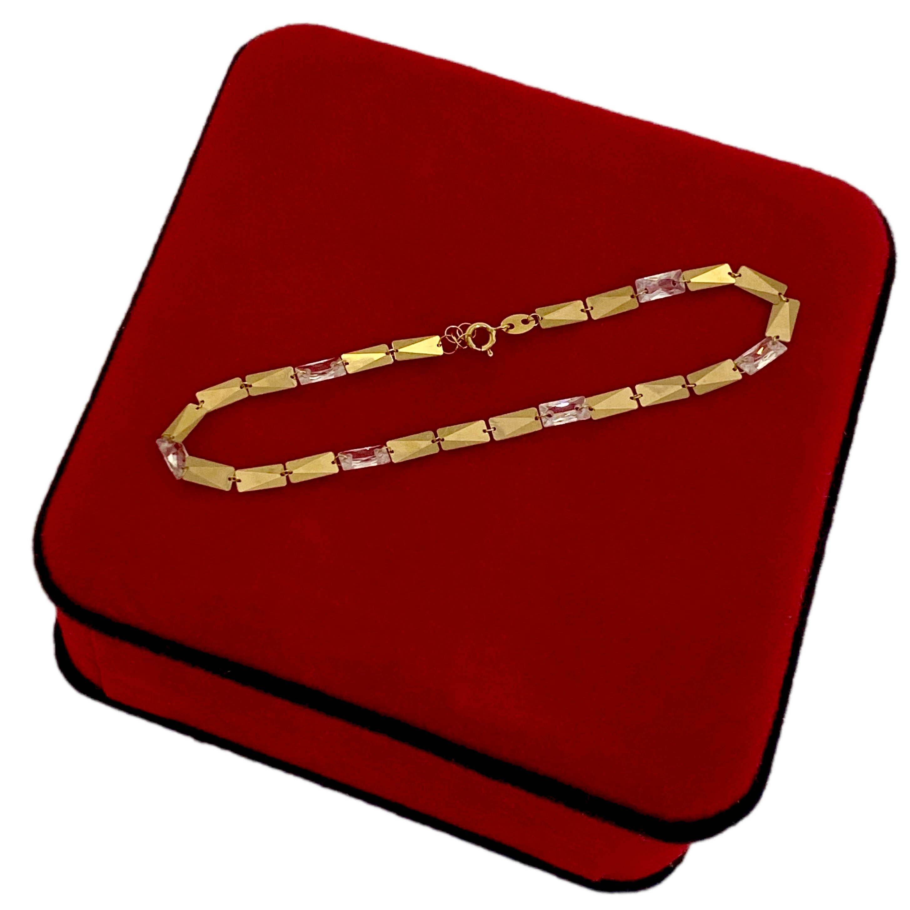18K Real Gold Arrow Plates With Stones - Embellish Gold