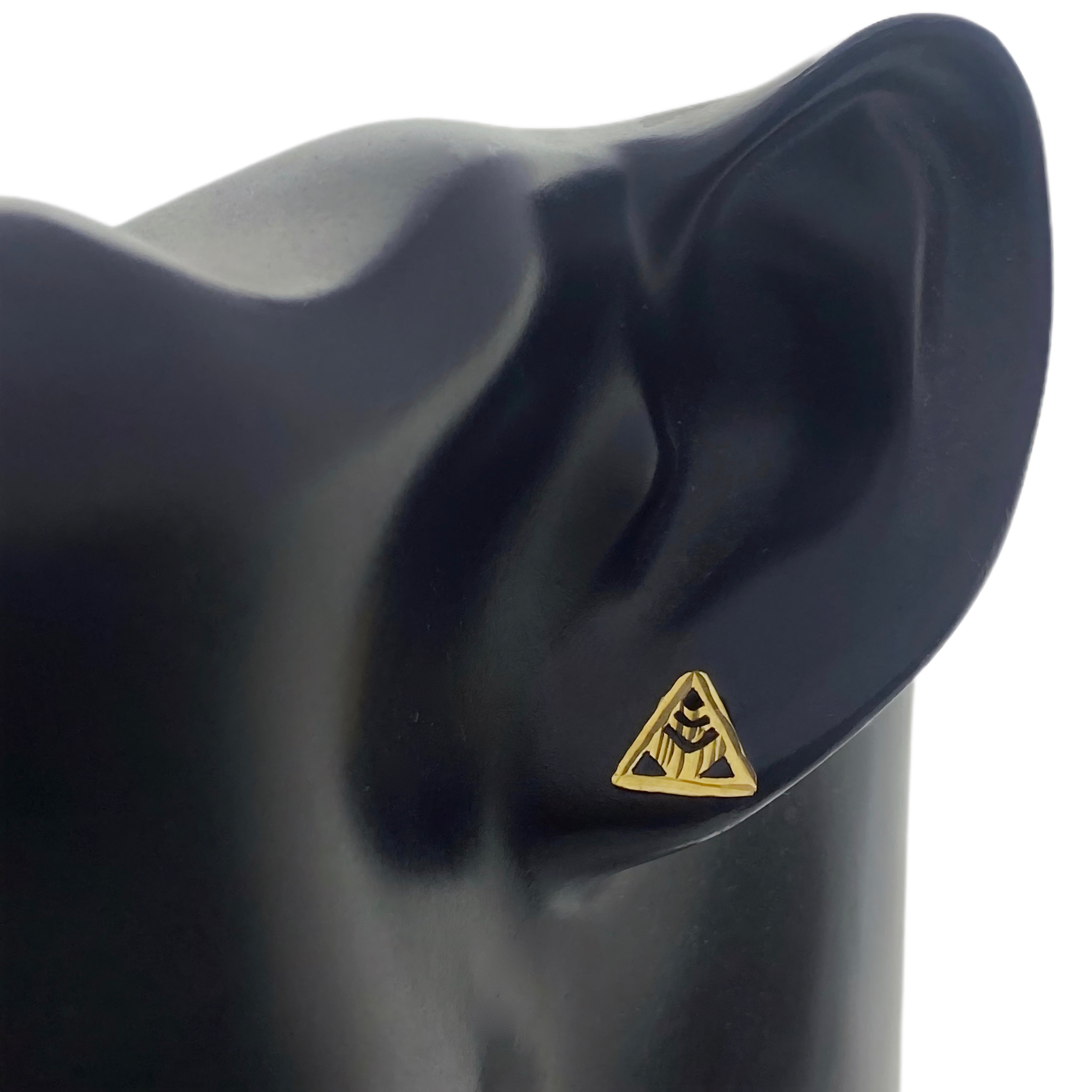 18K Real Gold Triangle Hole Earrings - Embellish Gold