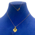 18K Real Gold Plain Heart Necklace - Embellish Gold