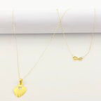 18K Real Gold Plain Heart Necklace - Embellish Gold