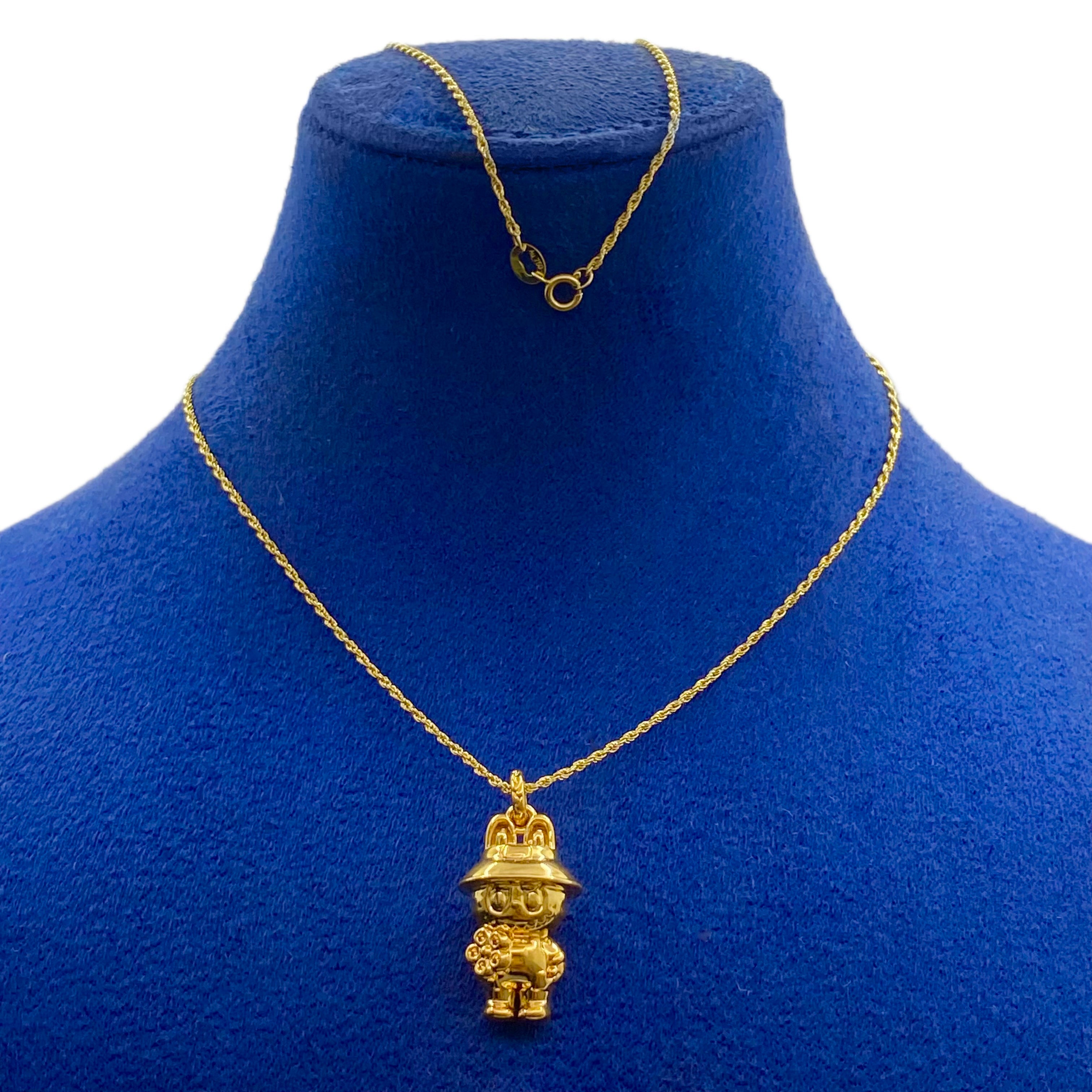 18K Real Gold Labubu Flower Necklace - Embellish Gold