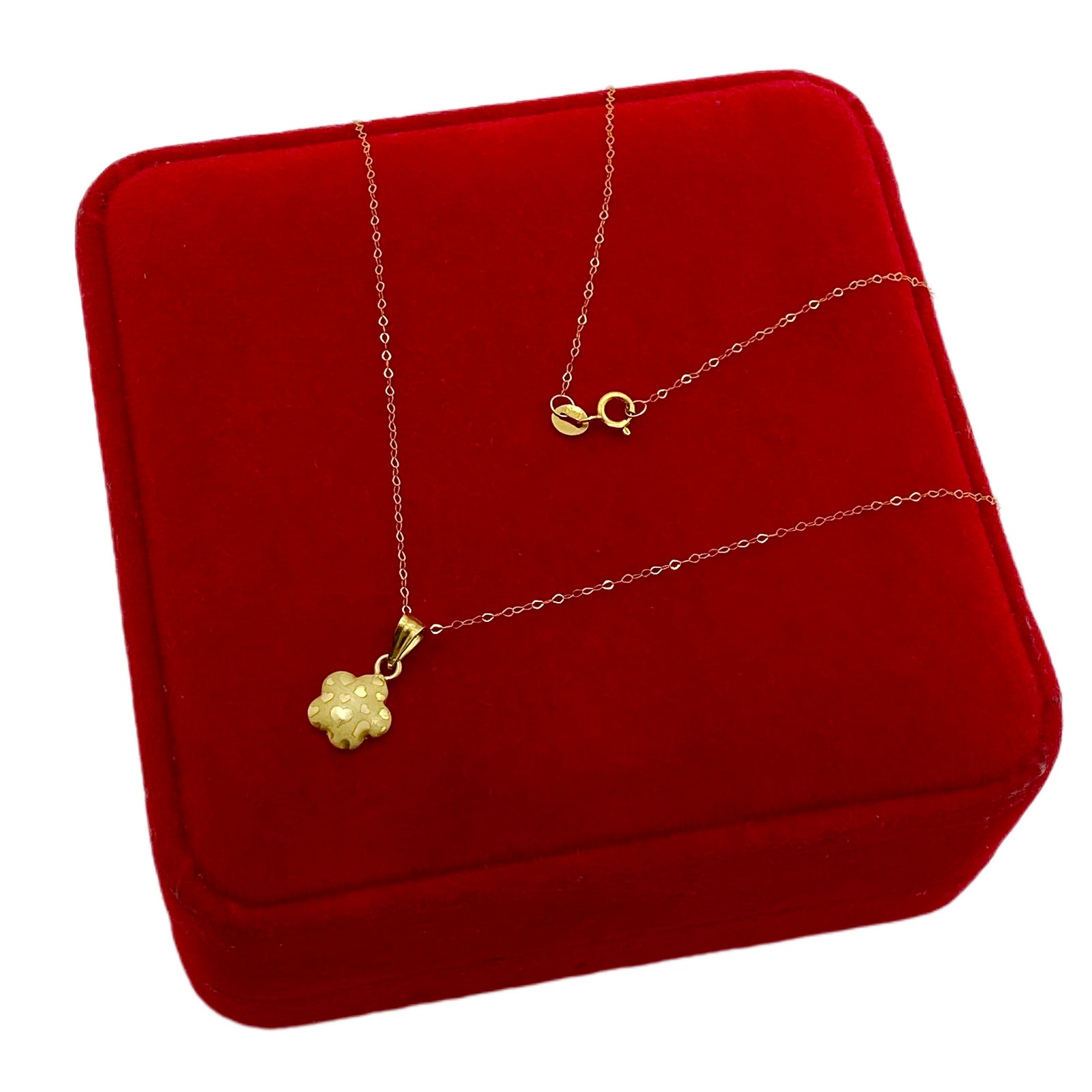 18K Real Gold Flower Necklace V1.1 - 18k Gold Necklace - Embellish Gold