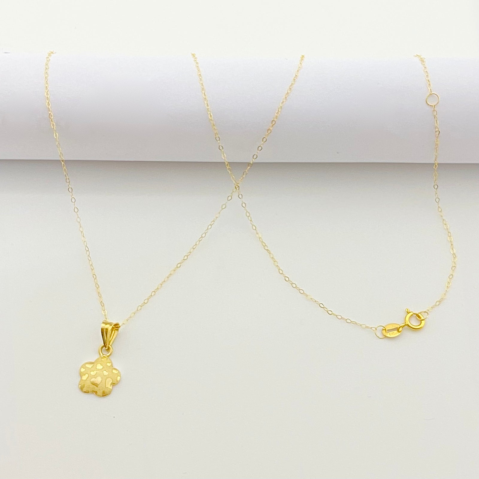 18K Real Gold Flower Necklace V1.1 - 18k Gold Necklace - Embellish Gold