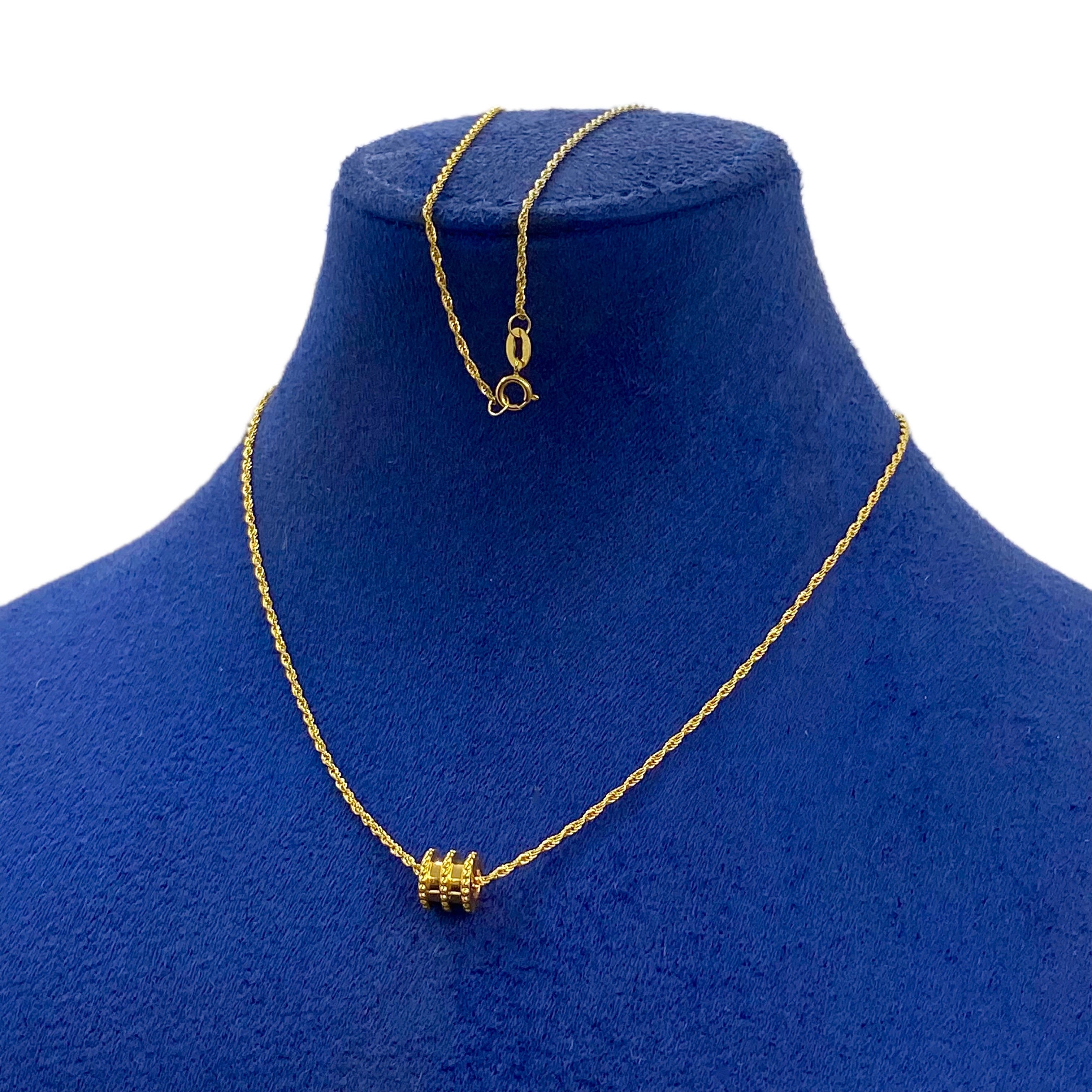 18K Real Gold BG Pendant With Rope Chain - Embellish Gold