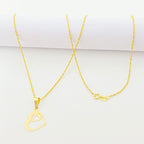 18K Real Gold Heart in Heart Necklace - Embellish Gold