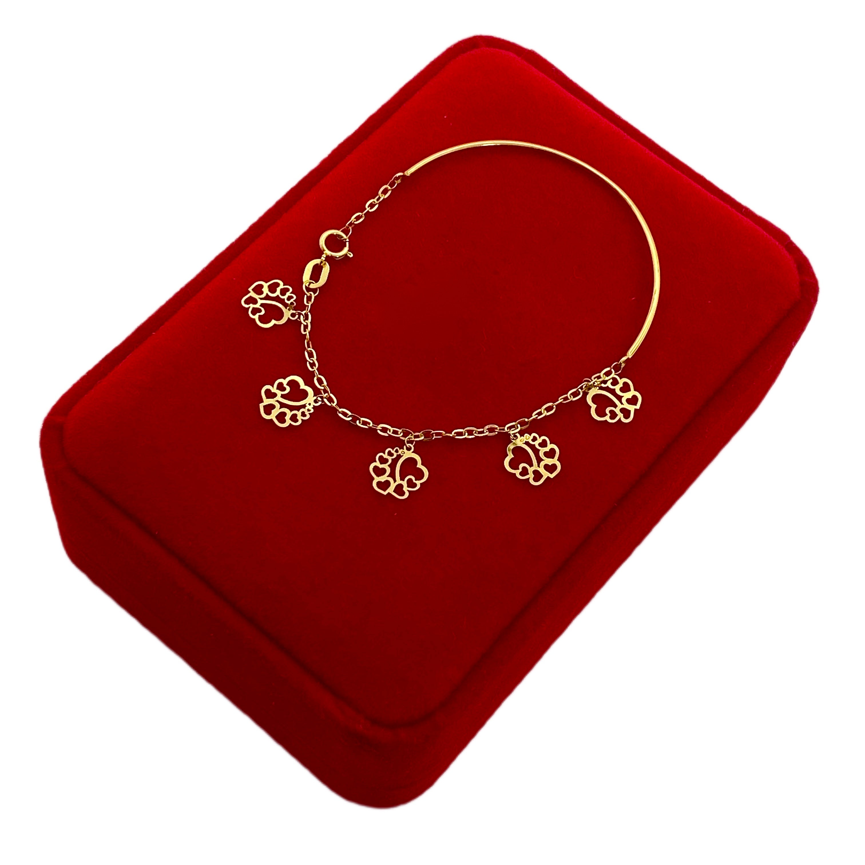 18K Real Gold 8 Heart Kids Bracelet - Embellish Gold