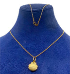 18K Real Gold Shell Pendant With Rope Chain - Embellish Gold