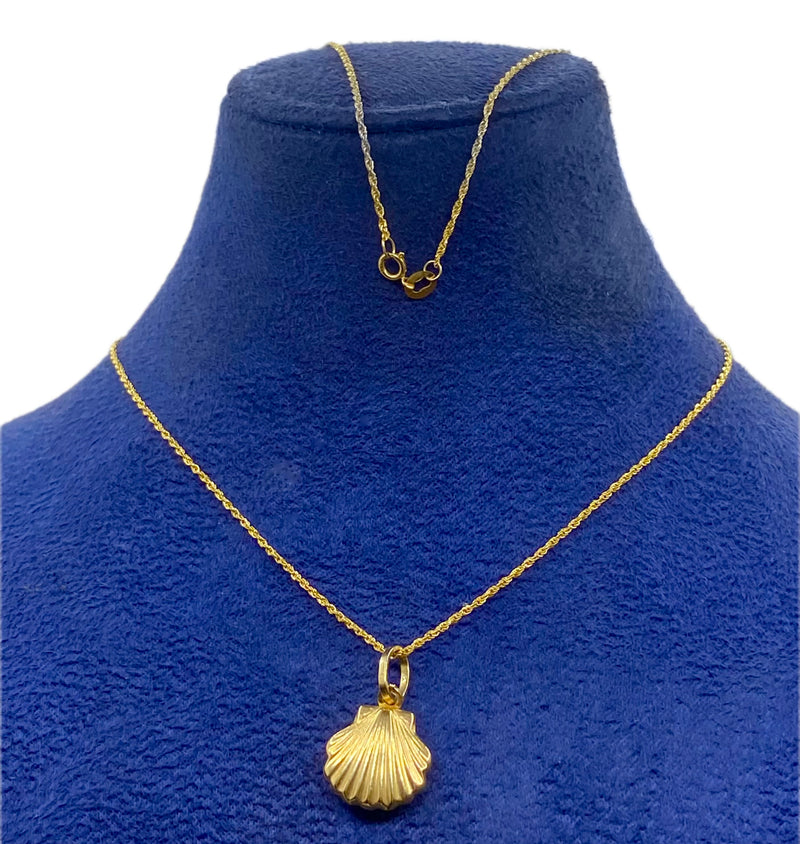 18K  Gold Sea Shell Necklace - Products - Embellish Gold
