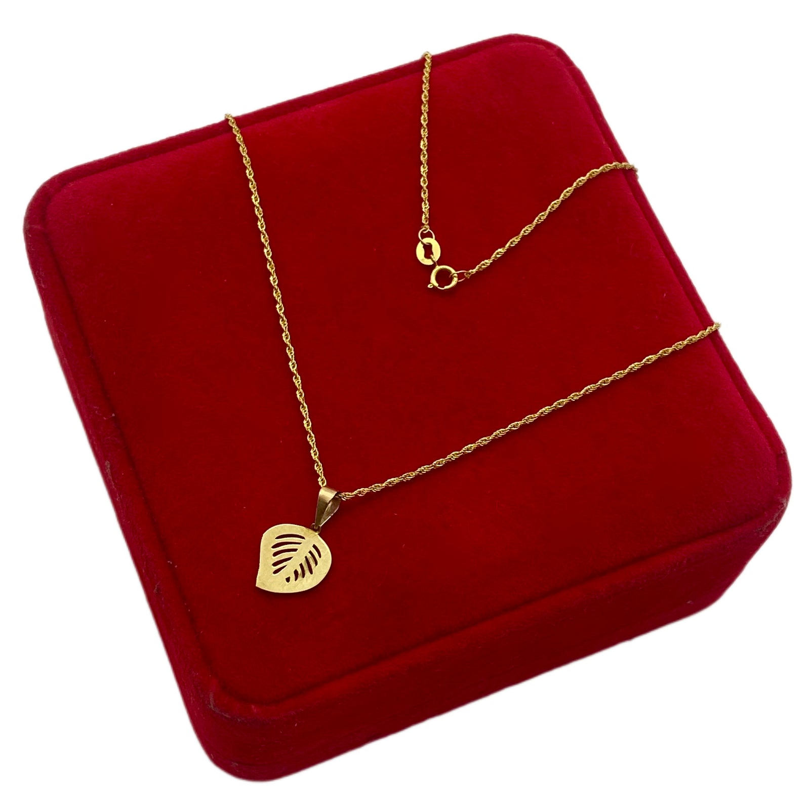 18K Real Gold Pure Leaf Necklace - Festive Collection - Embellish Gold
