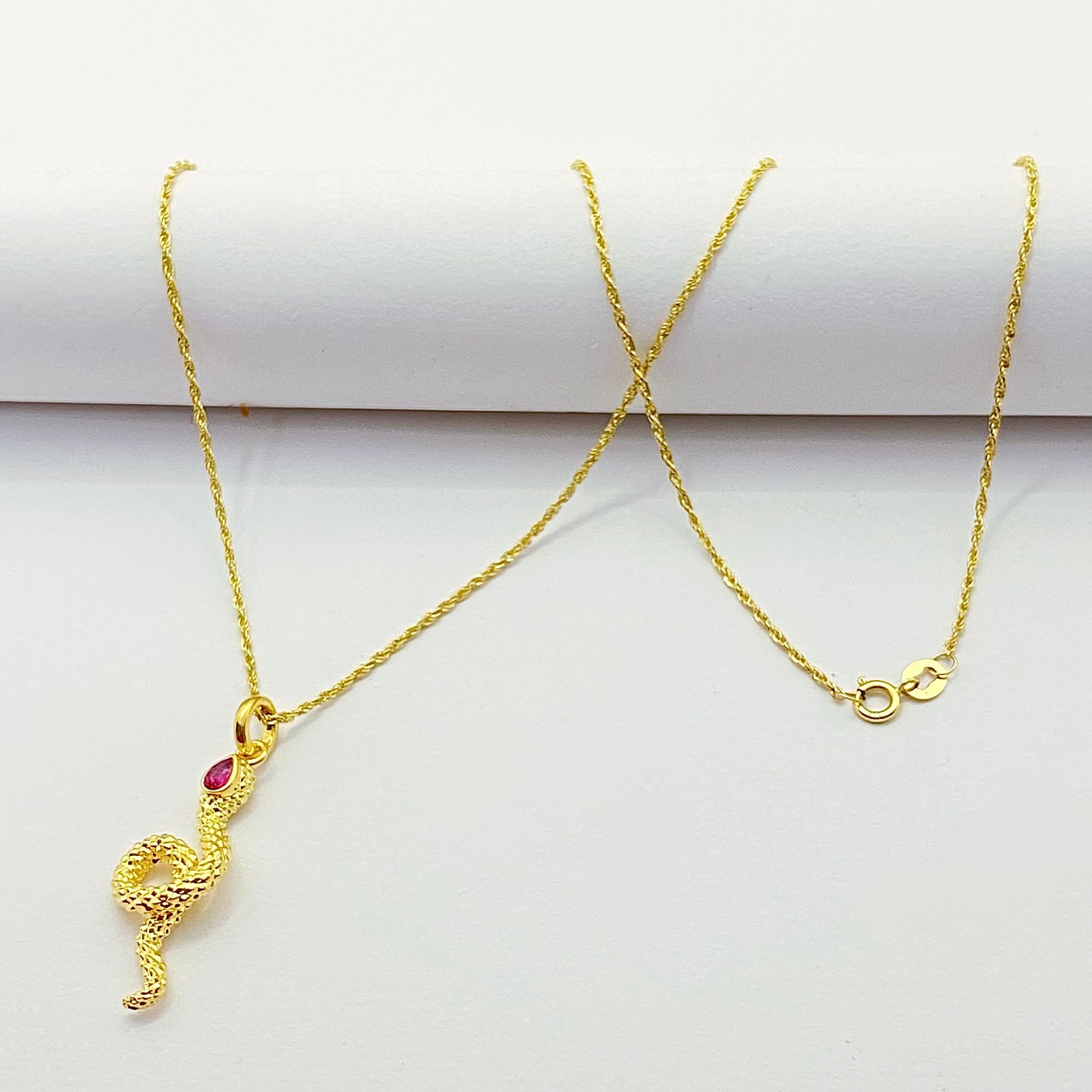 18K Real Gold Dragon Necklace - 18k Gold Necklace - Embellish Gold
