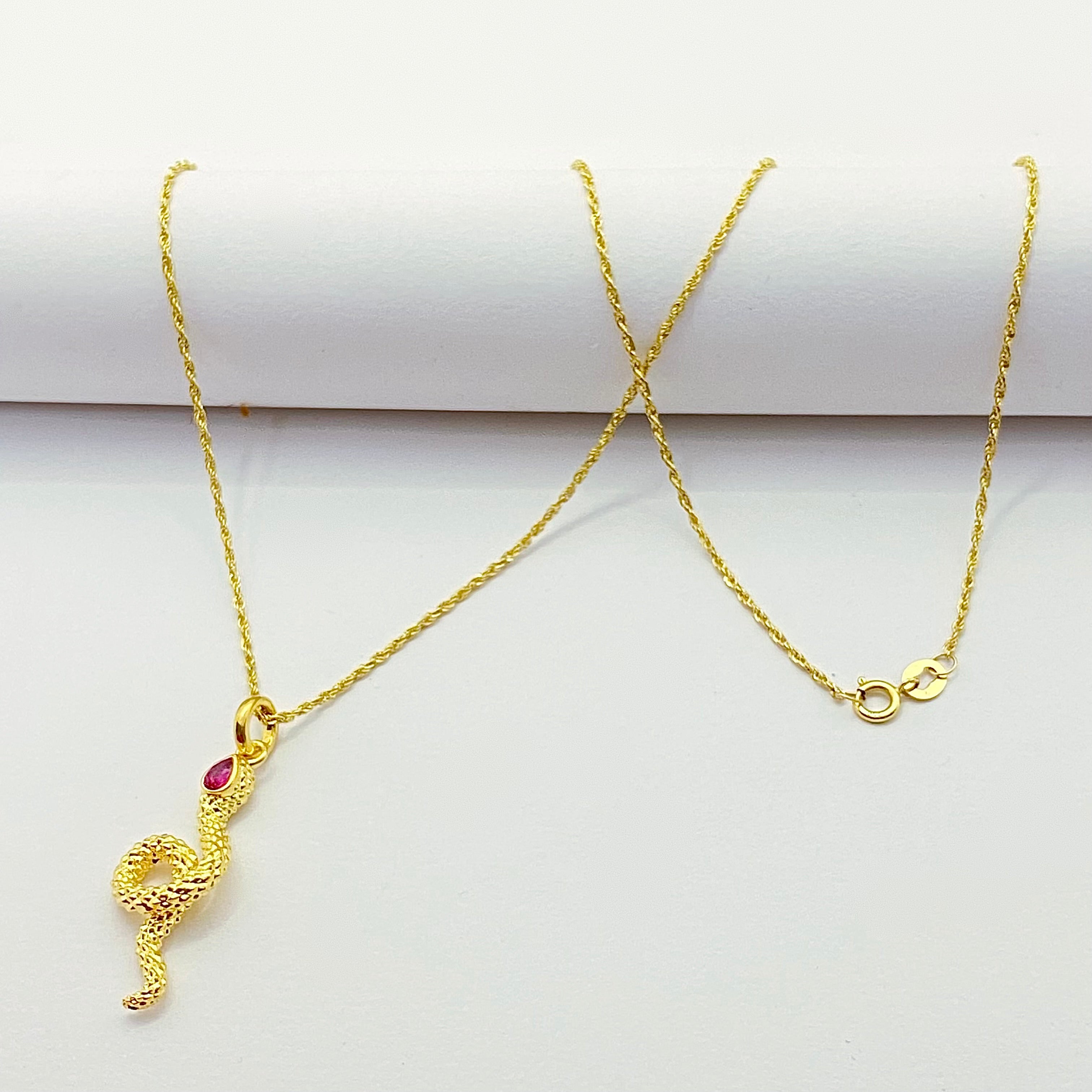 18K Real Gold Dragon Necklace - Embellish Gold