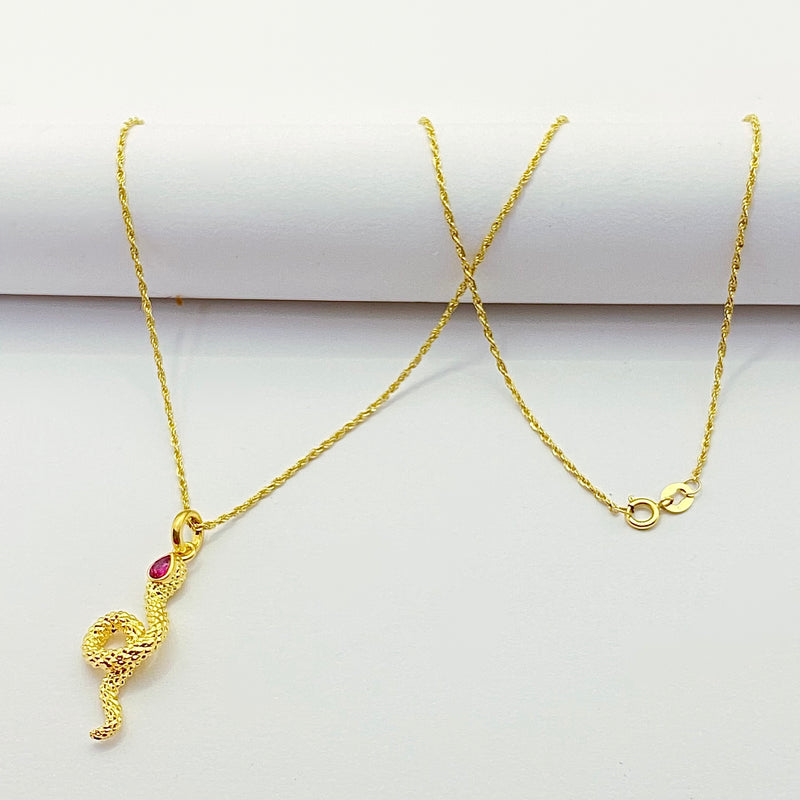 18K Real Gold Dragon Necklace - 18k Gold Necklace - Embellish Gold