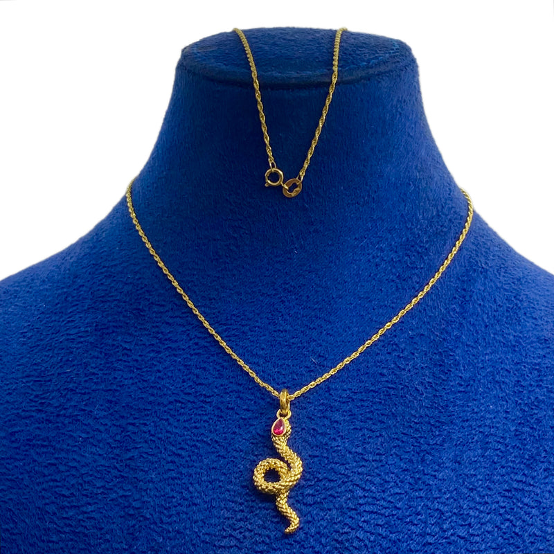 18K Real Gold Dragon Necklace - 18k Gold Necklace - Embellish Gold