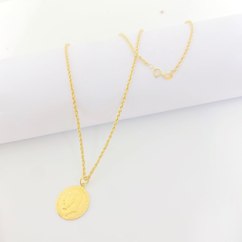 18K Real Gold Coin Necklace - Embellish Gold