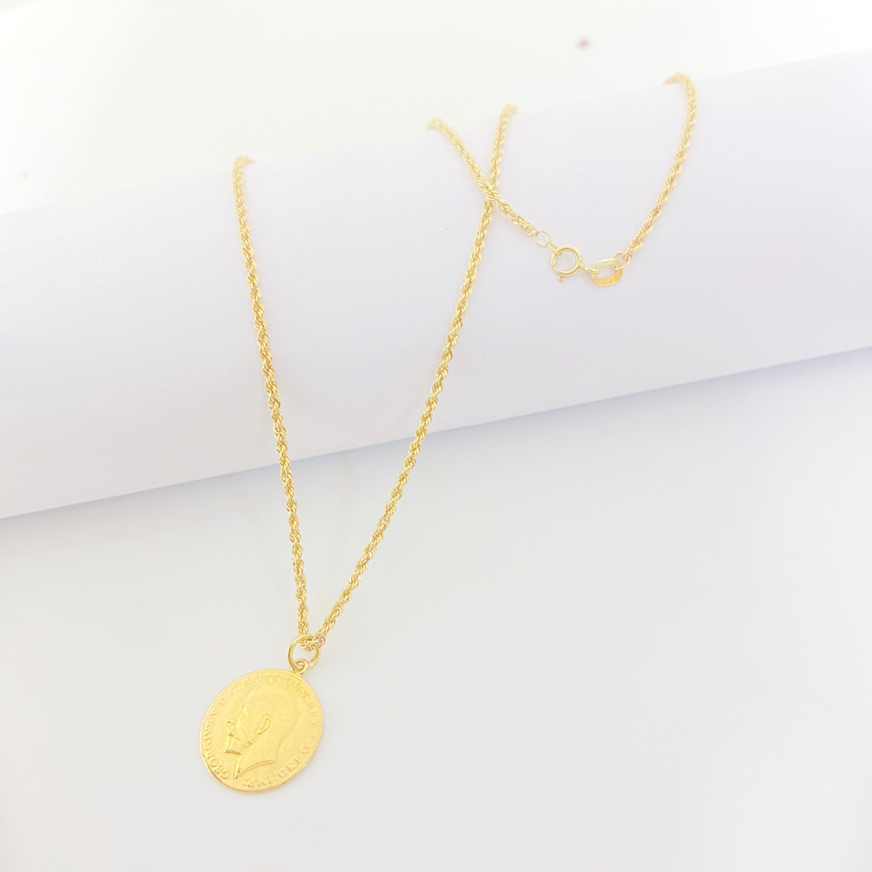 18K Real Gold Coin Necklace - Embellish Gold