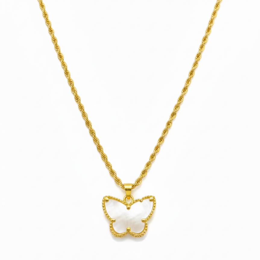 18K Real Saudi Gold Butterfly Rope Chain 208