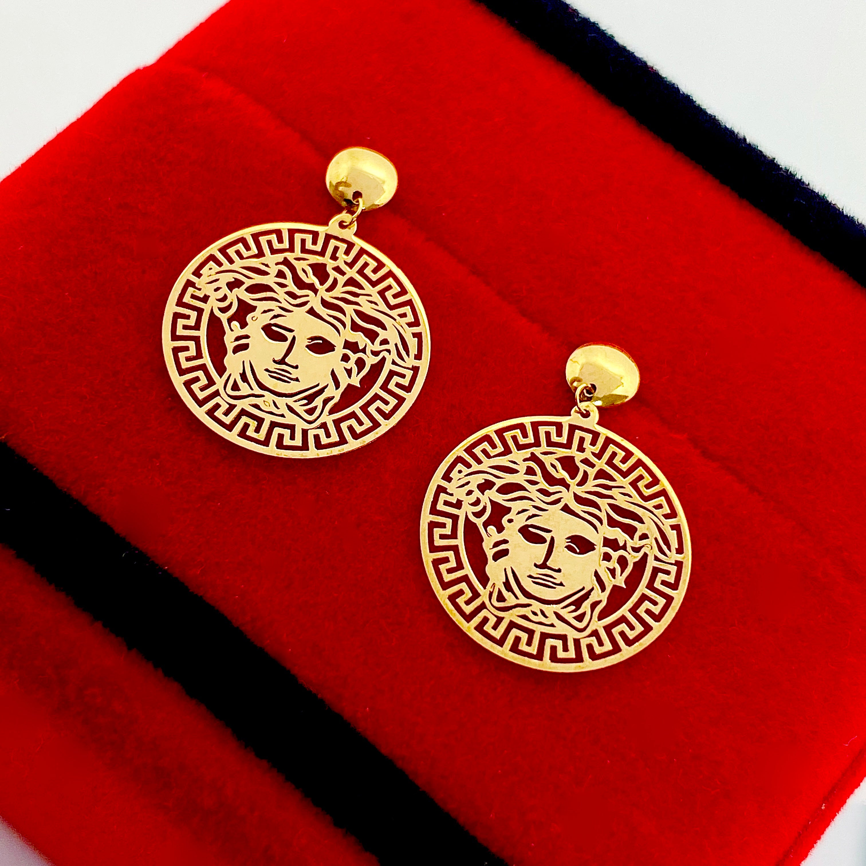 18K Real Gold Versace Earrings - Embellish Gold