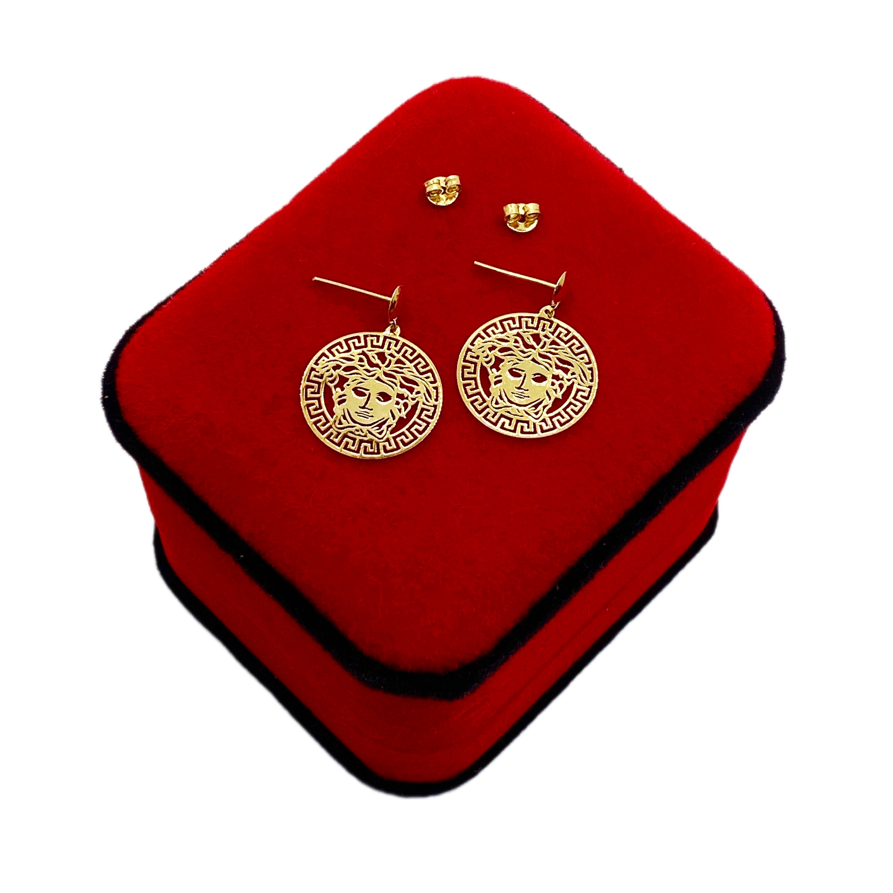 18K Real Gold Versace Earrings - Embellish Gold