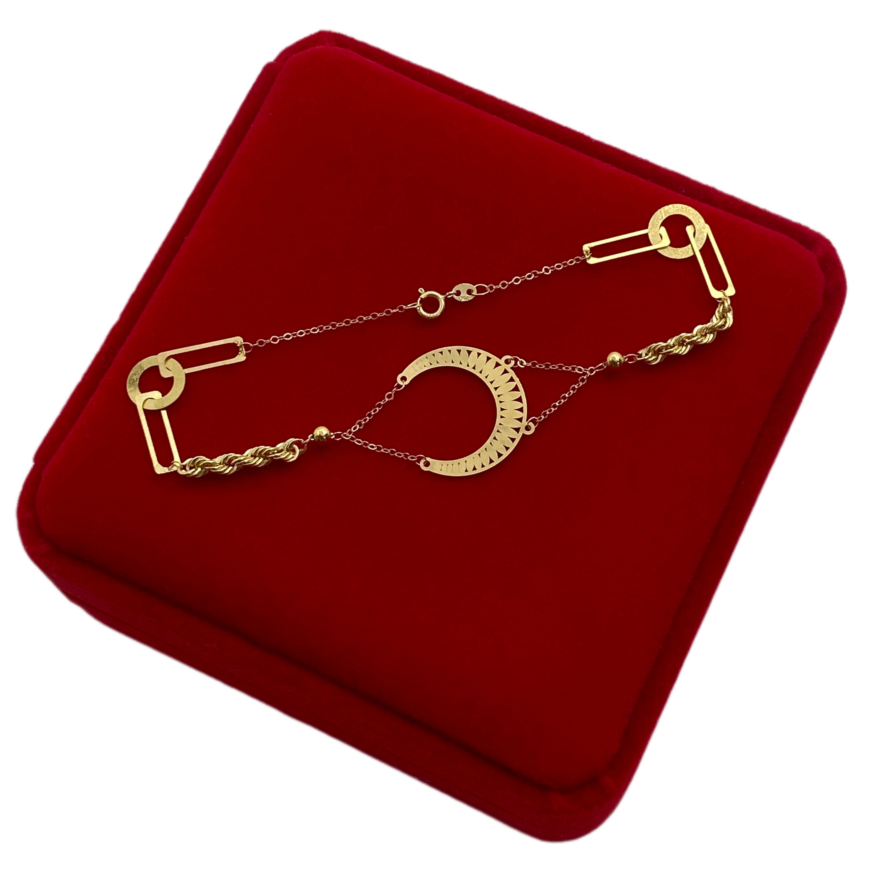 18K Real Gold Lunar Moon Bracelet - Embellish Gold