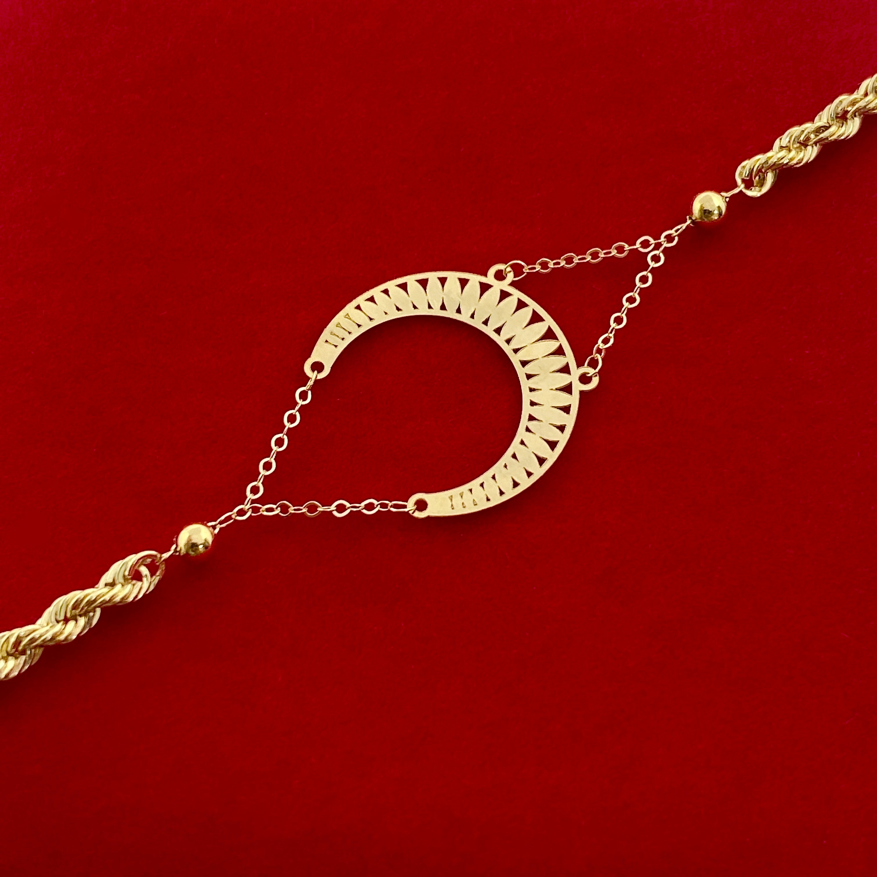18K Real Gold Lunar Moon Bracelet - Embellish Gold