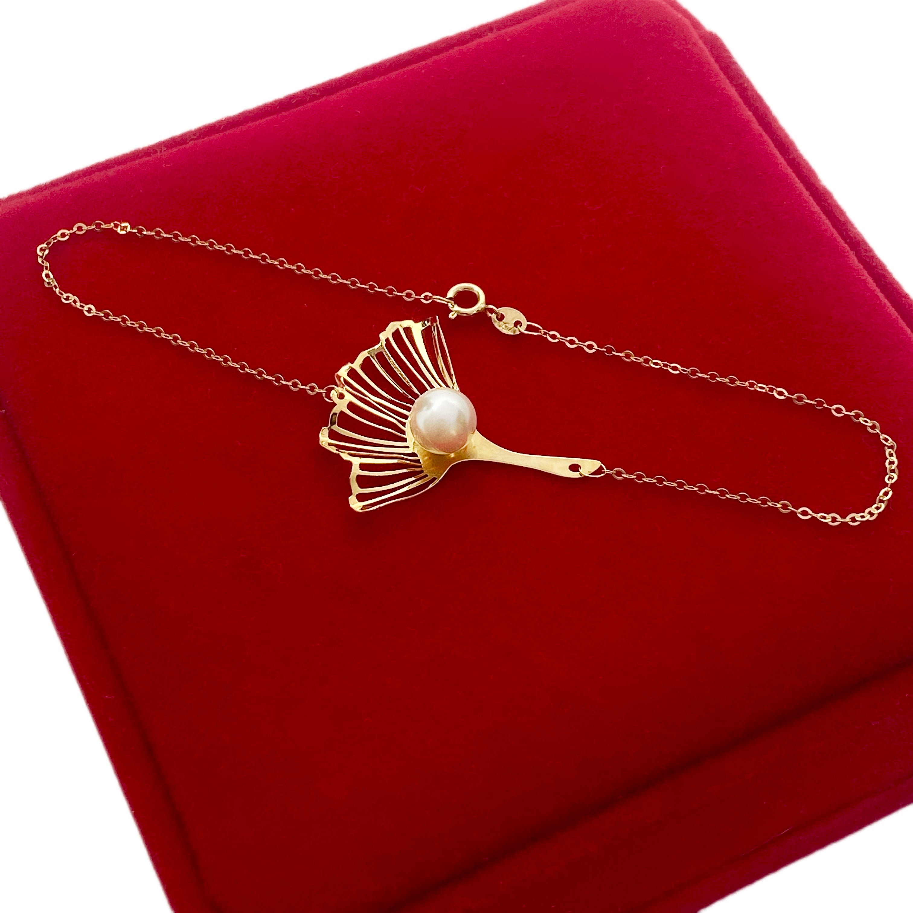 18K Real Gold Pearl Flower Bracelets - Embellish Gold