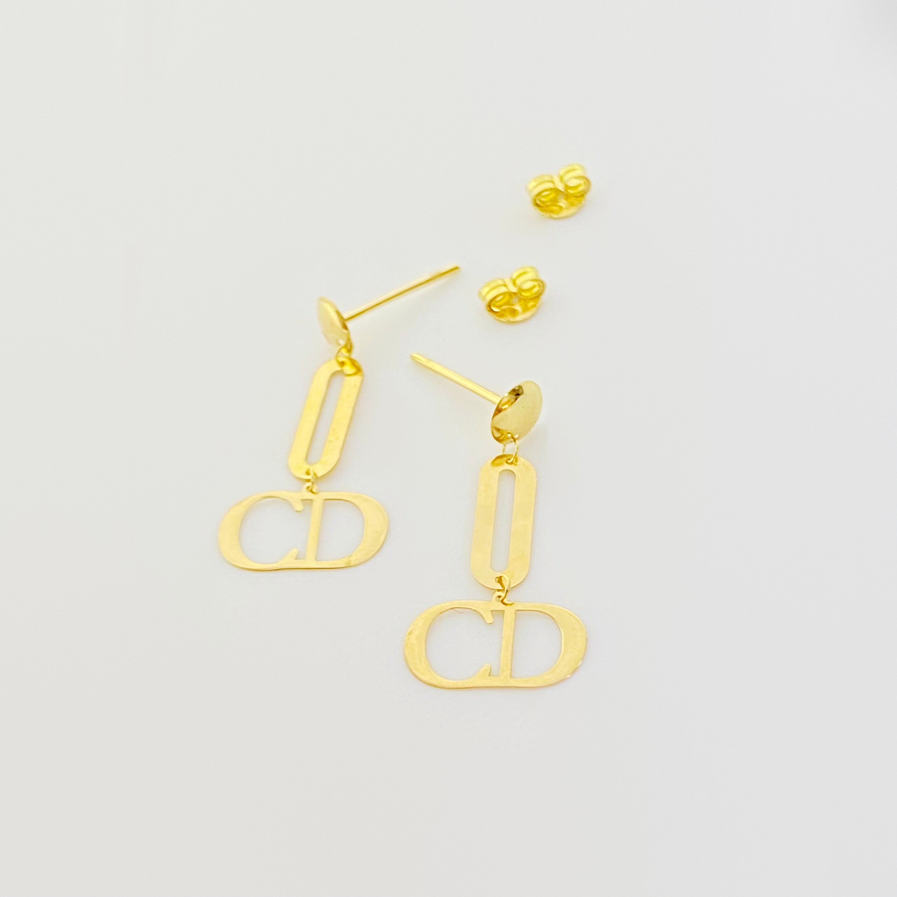 18K Real Gold Cd Paper Clip Earrings - Embellish Gold