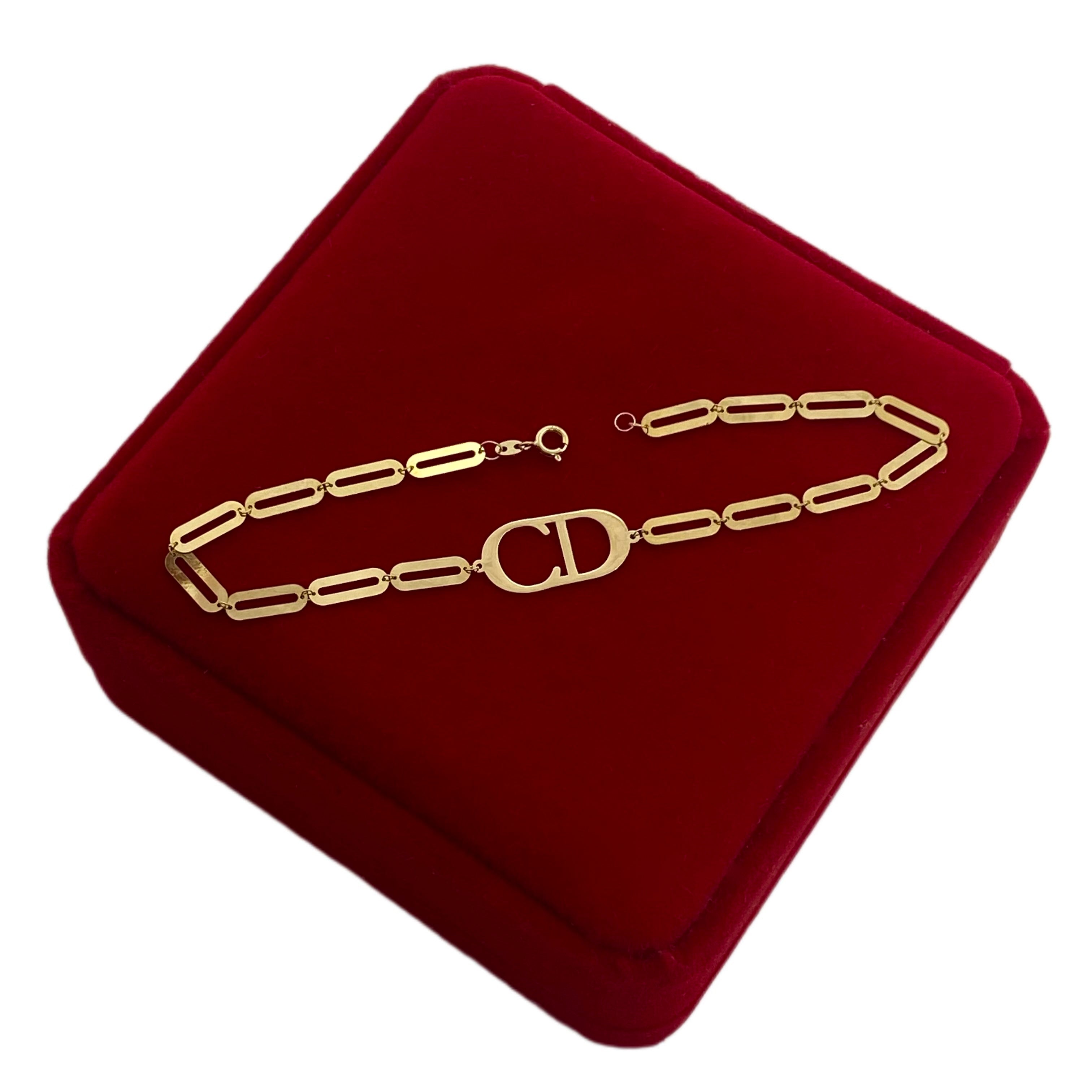 18K Real Gold Cd Paper Clip Bracelet - Embellish Gold