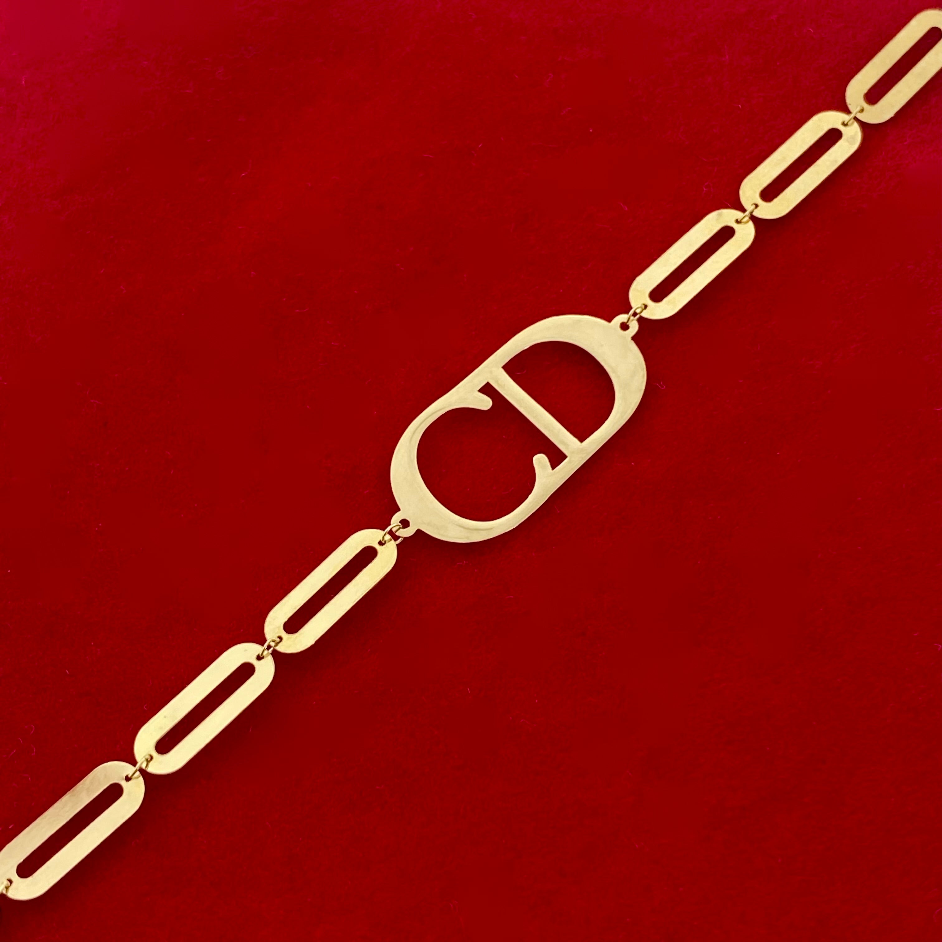 18K Real Gold Cd Paper Clip Bracelet - Embellish Gold