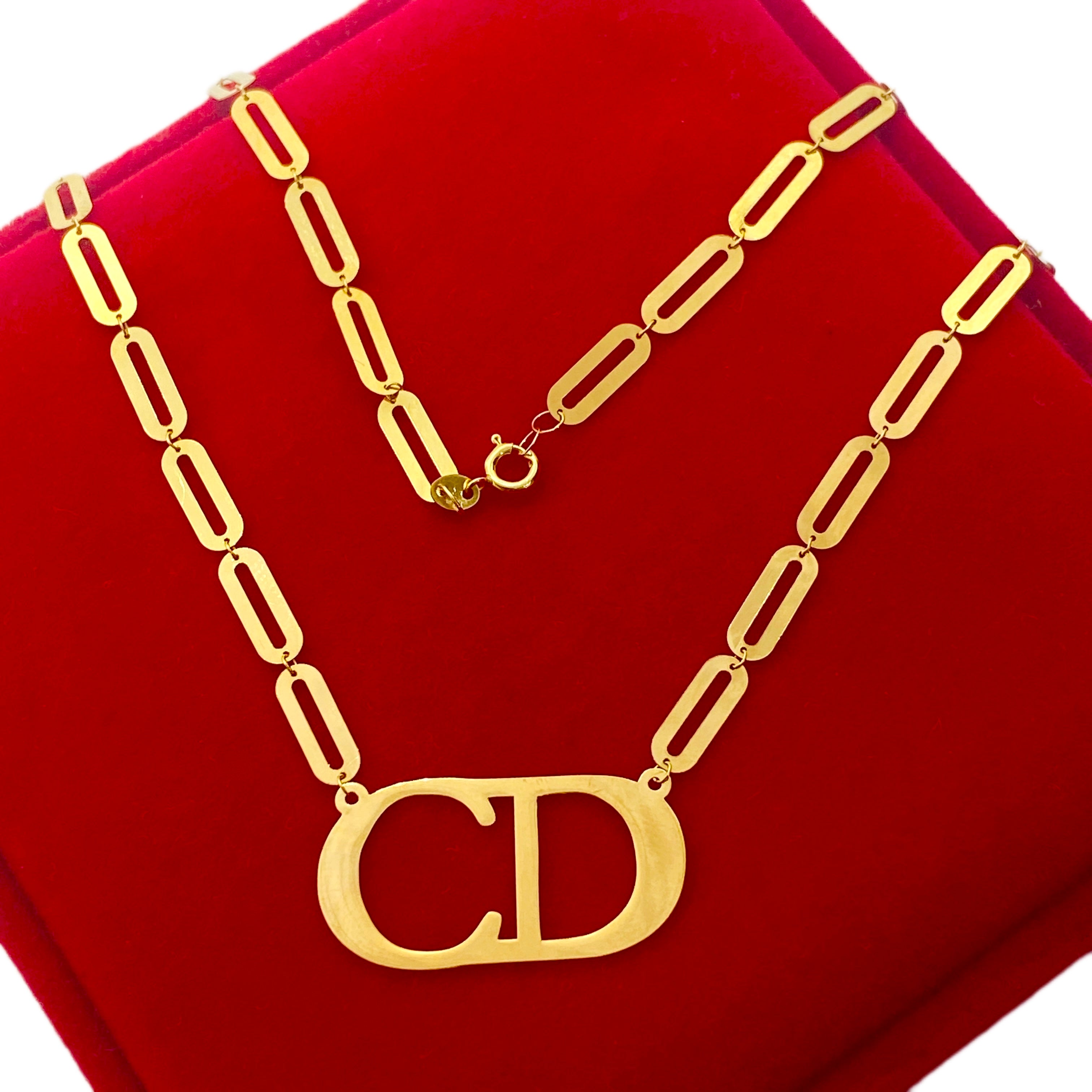 18K Real Gold Cd Paper Clip Necklace - Embellish Gold