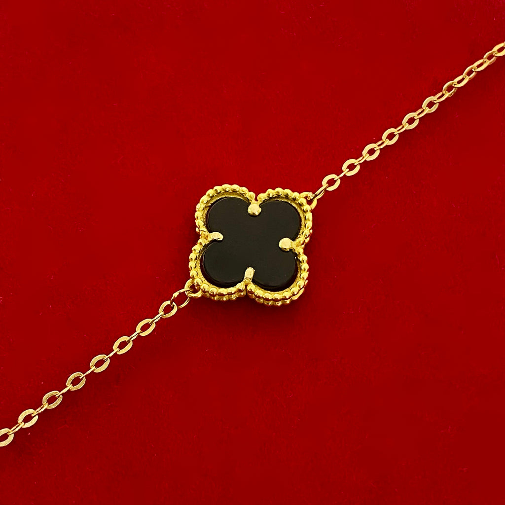 18k Gold Black Clove Flower Bracelet - Embellish Gold