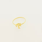 18K Real Gold Customize Letter Ring - Embellish Gold