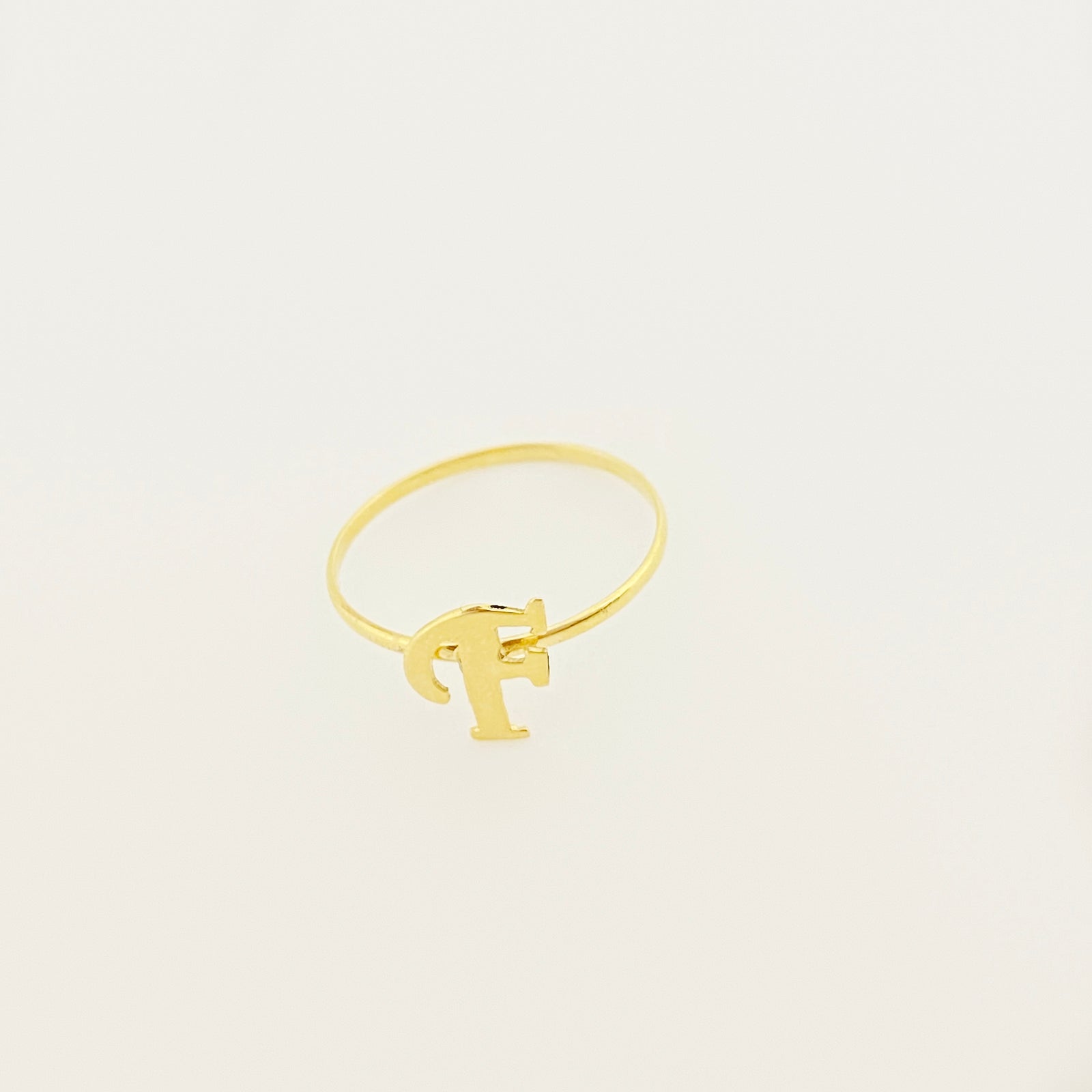 18K Real Gold Customize Letter Ring - إطلاق جديد - Embellish Gold