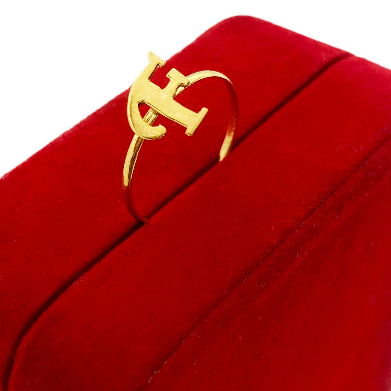 18K Real Gold Customize Letter Ring - إطلاق جديد - Embellish Gold