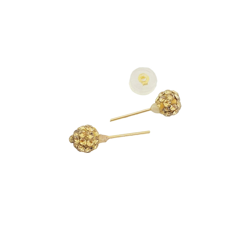 18k Gold Swarovski Multi color Studs Earrings - 18k Gold Earrings - Embellish Gold
