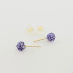 18k Gold Swarovski Multi color Studs Earrings - 18k Gold Earrings - Embellish Gold