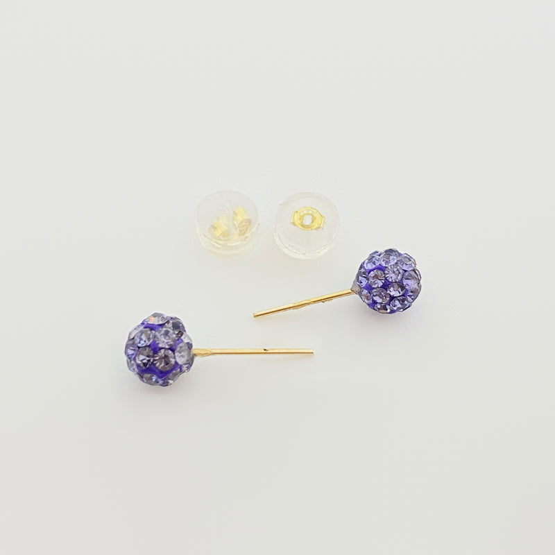 18k Gold Swarovski Multi color Studs Earrings - 18k Gold Earrings - Embellish Gold