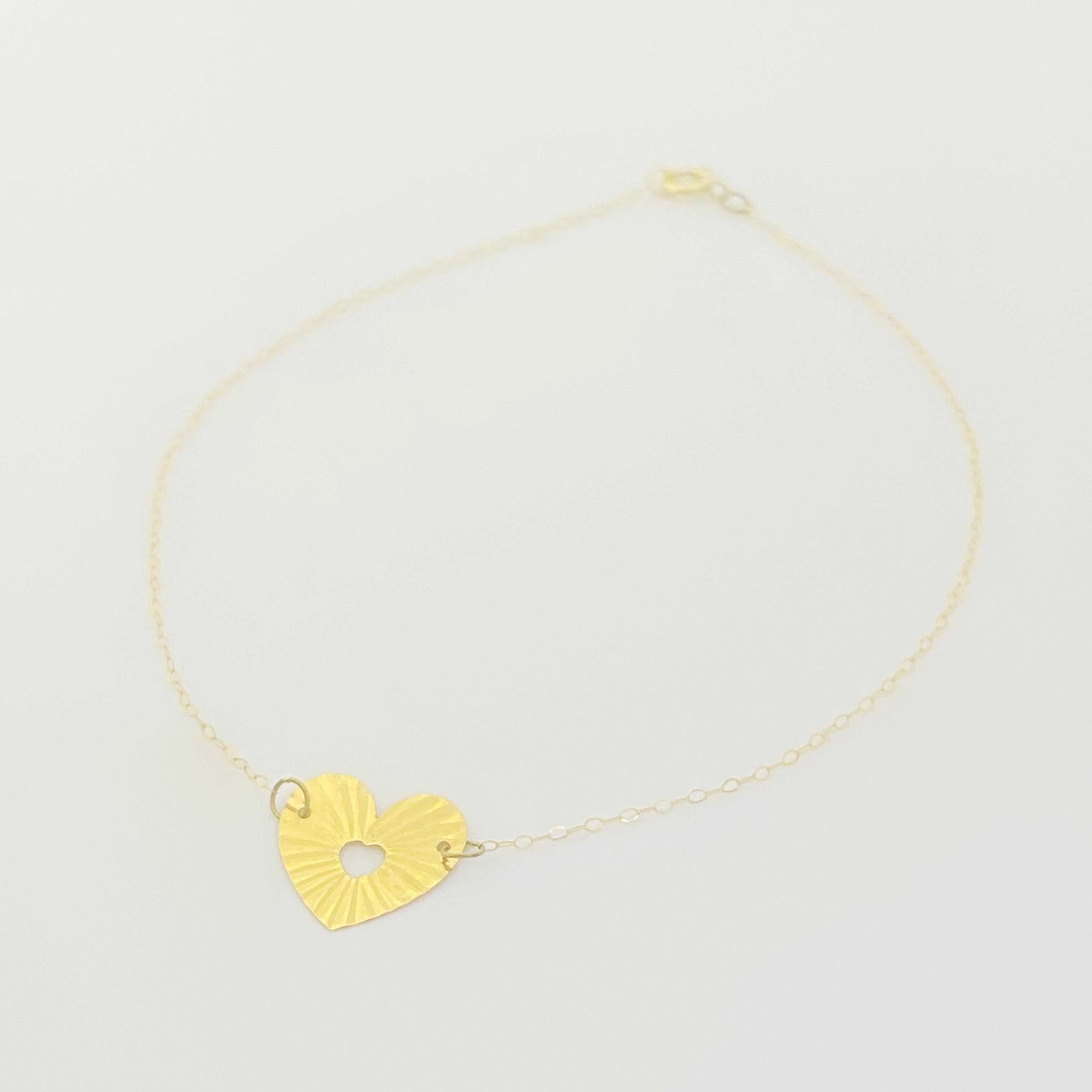 18K Real Gold Heart Bracelet - Embellish Gold