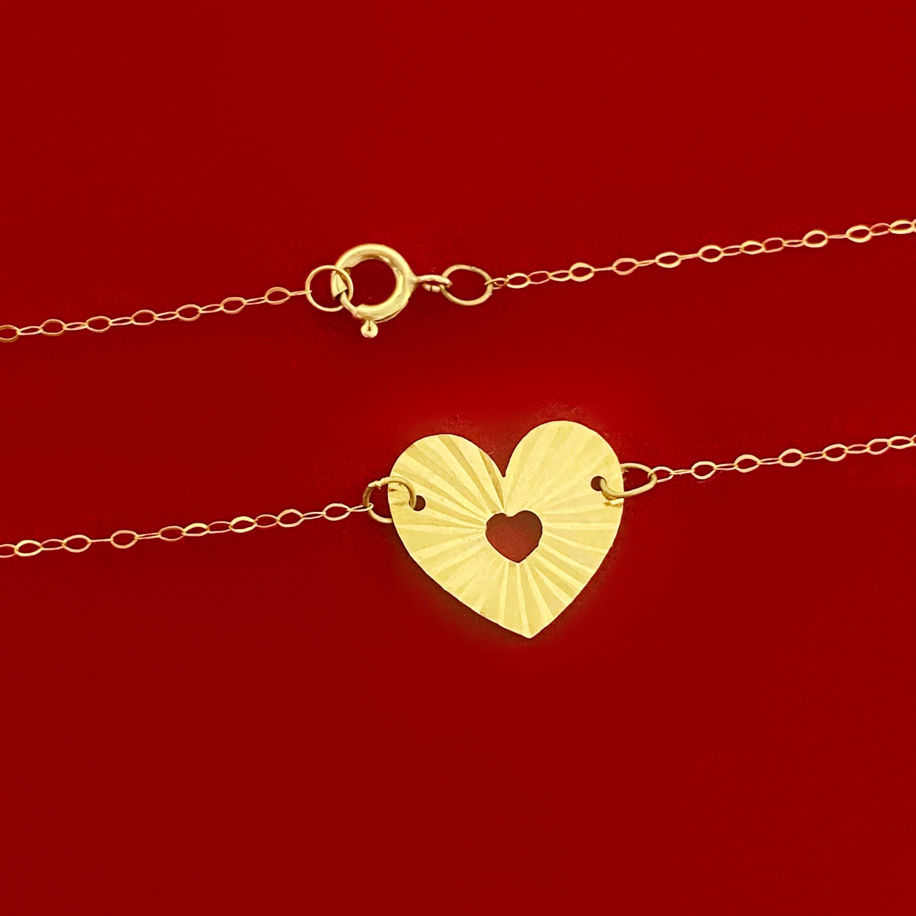 18K Real Gold Heart Bracelet - Embellish Gold