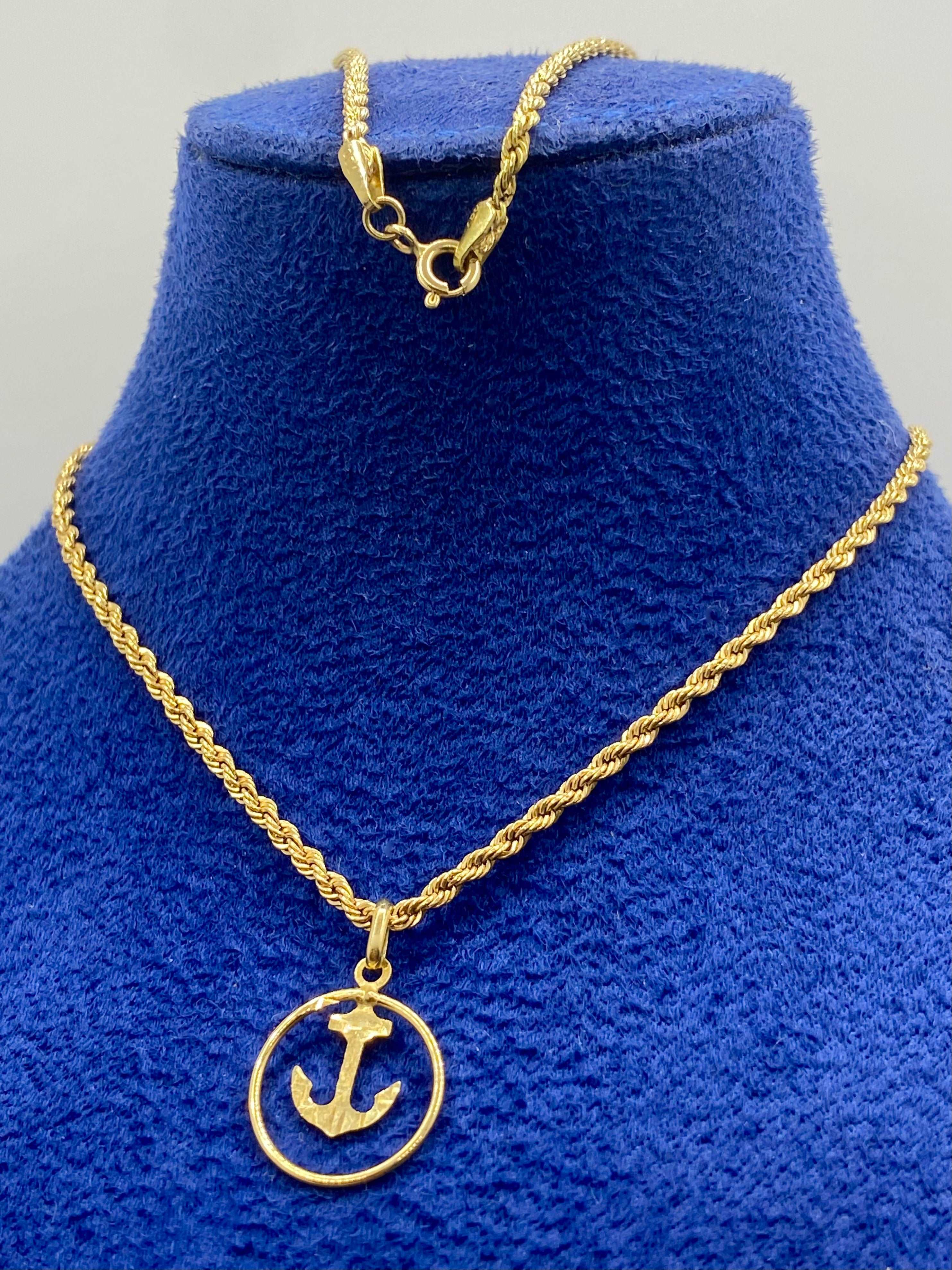 18K Real Gold Anchor Necklace - Embellish Gold