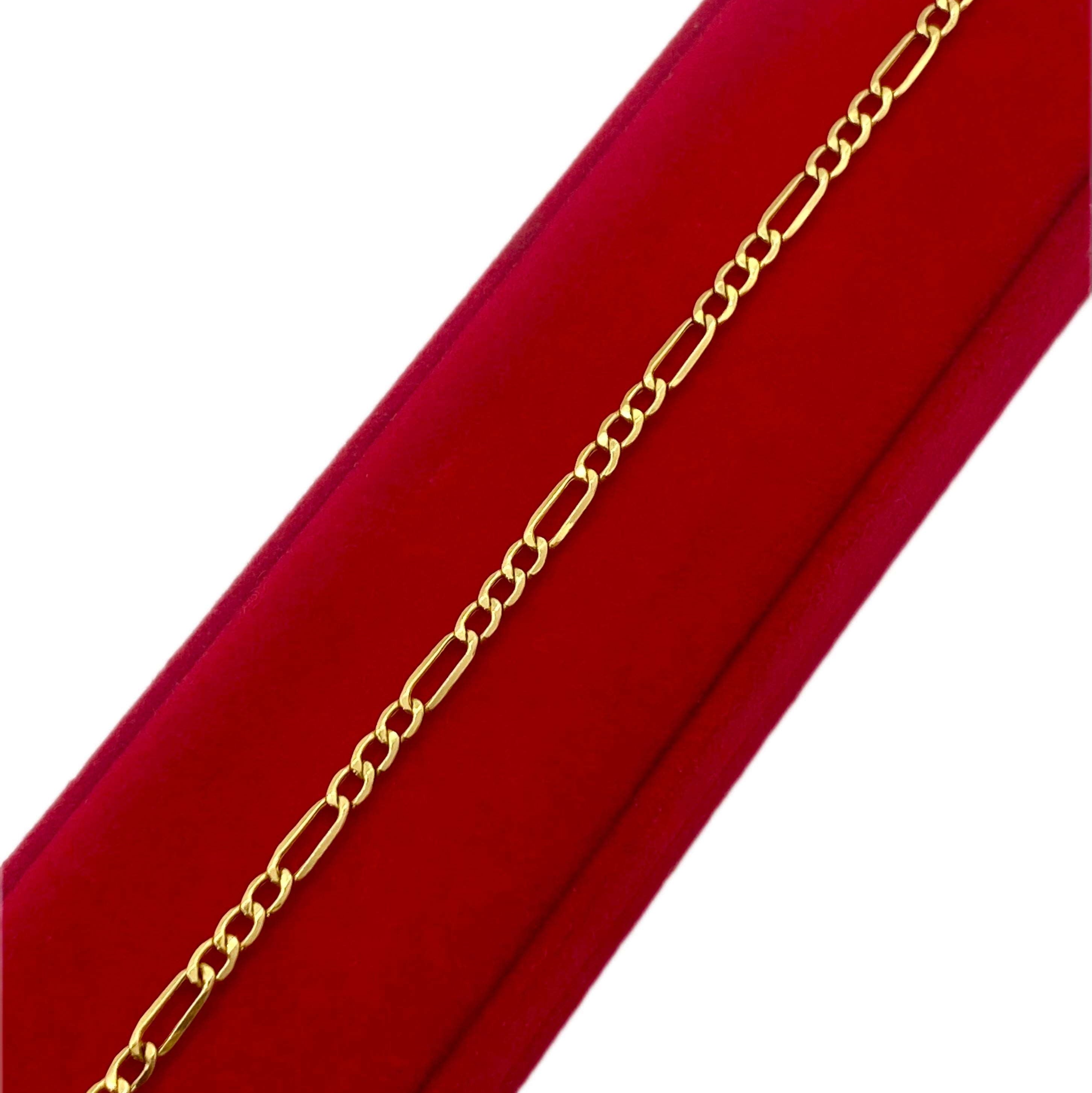 18K Real Gold Figaro Bracelet - Embellish Gold