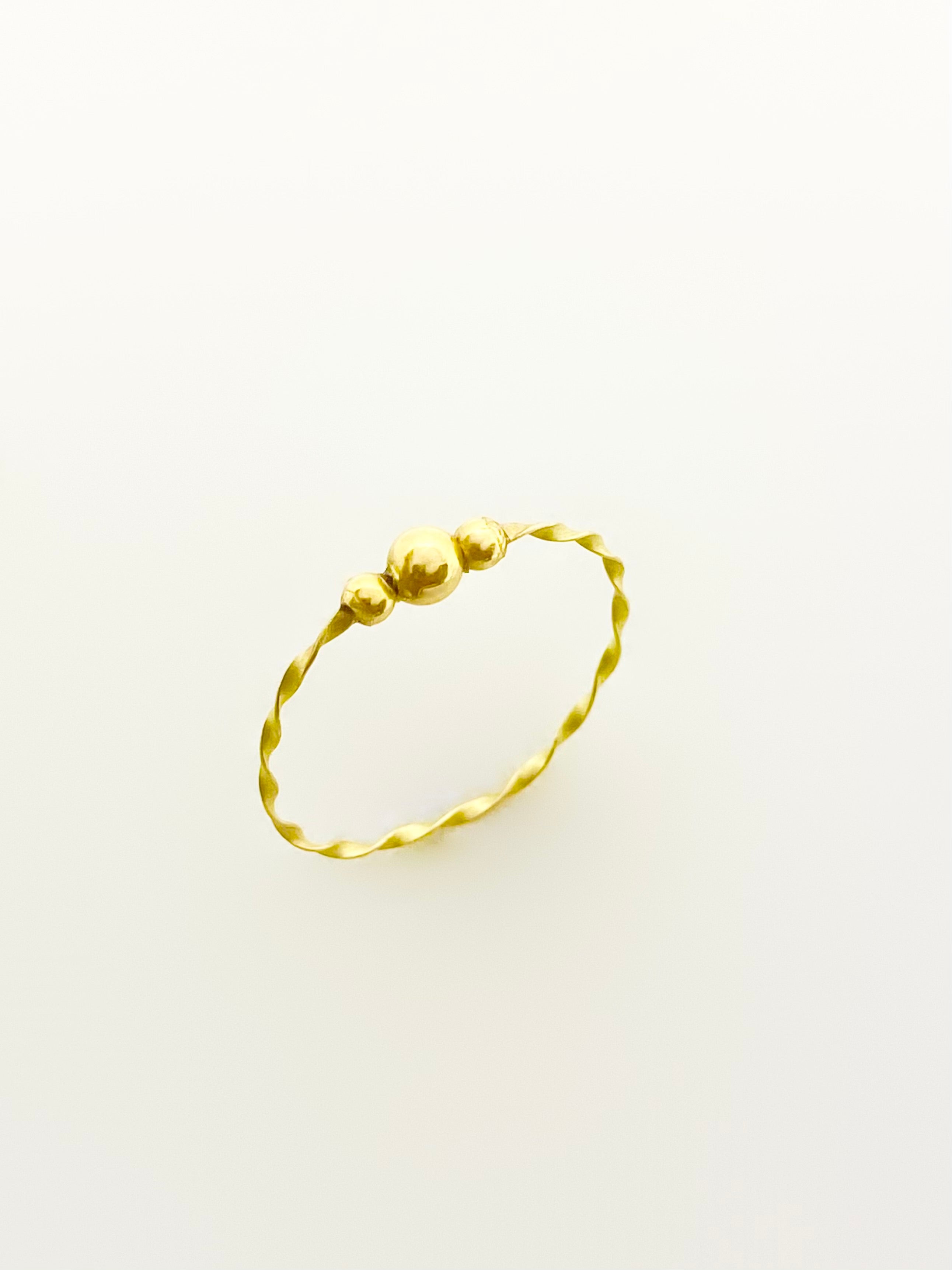 18K Real Gold 3 Ball Ring - Embellish Gold