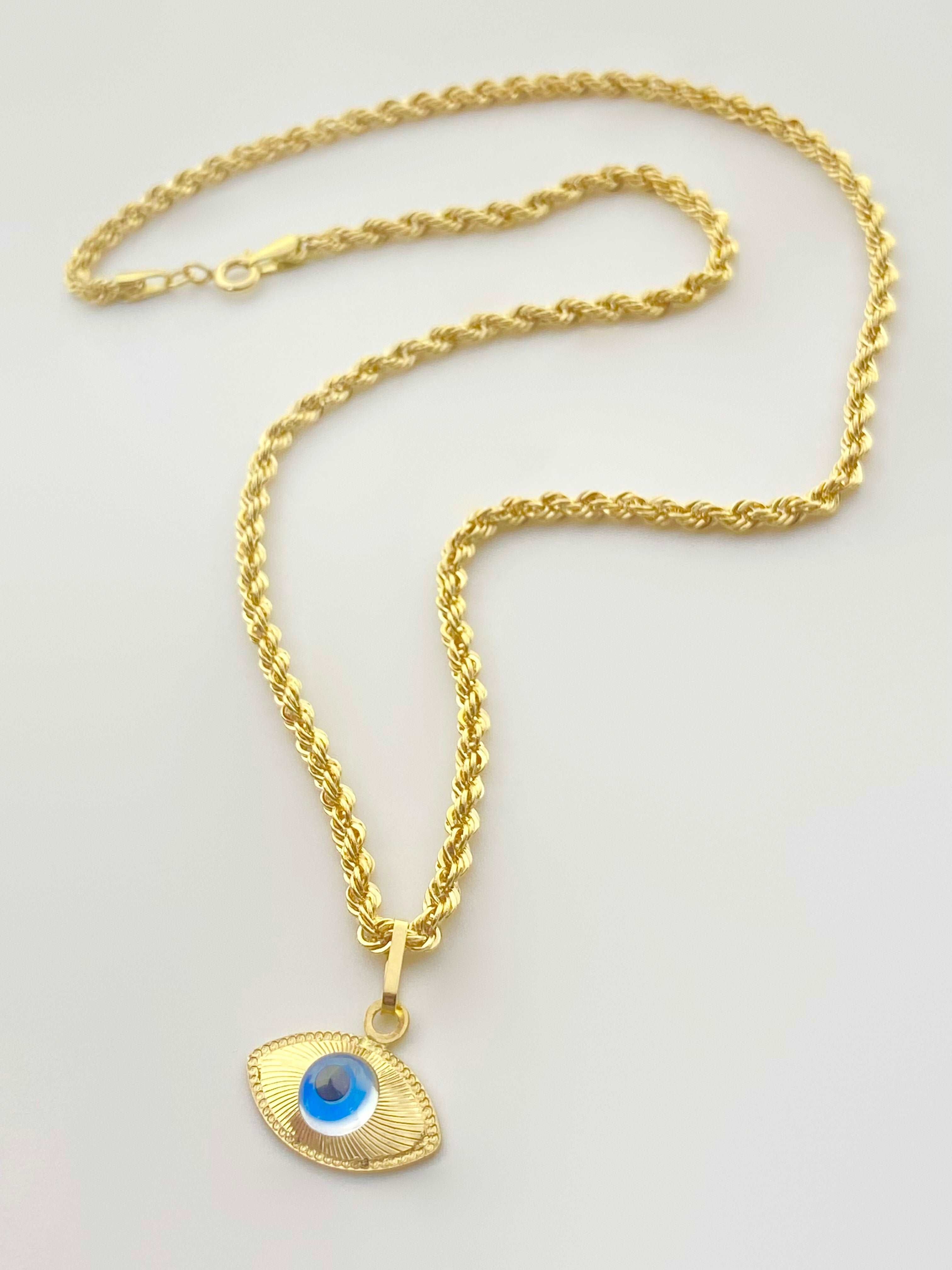 18K Gold Evil Eye Necklace - Embellish Gold
