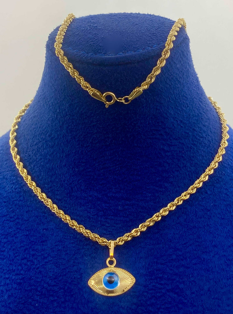 قلادة عين الشر من الذهب عيار 18 قيراط - مجموعة متميزة - Embellish Gold