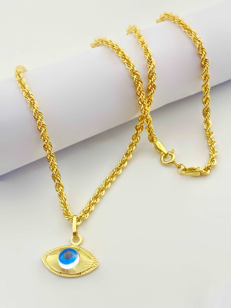 قلادة عين الشر من الذهب عيار 18 قيراط - مجموعة متميزة - Embellish Gold