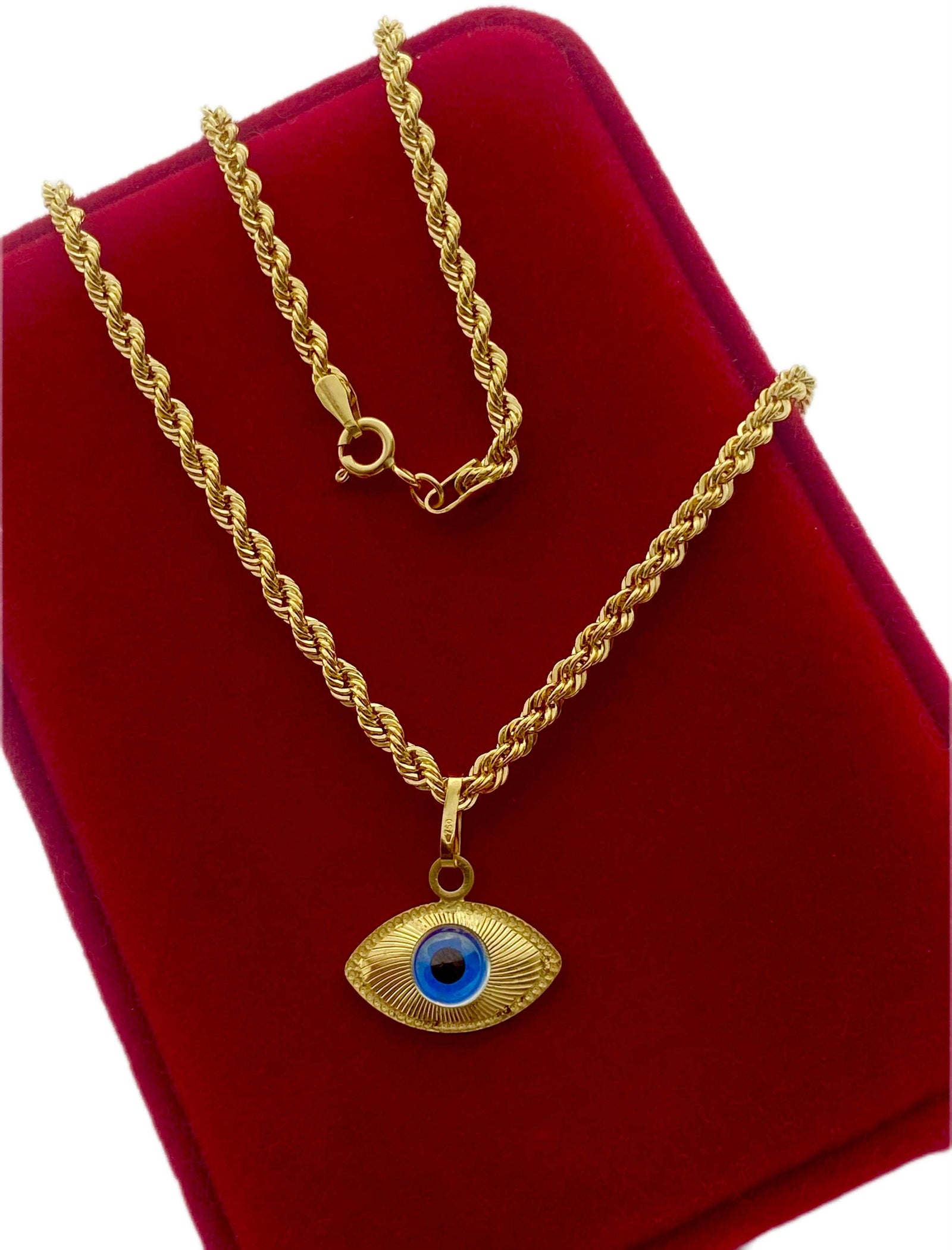 18K Gold Evil Eye Necklace - Necklaces - Embellish Gold