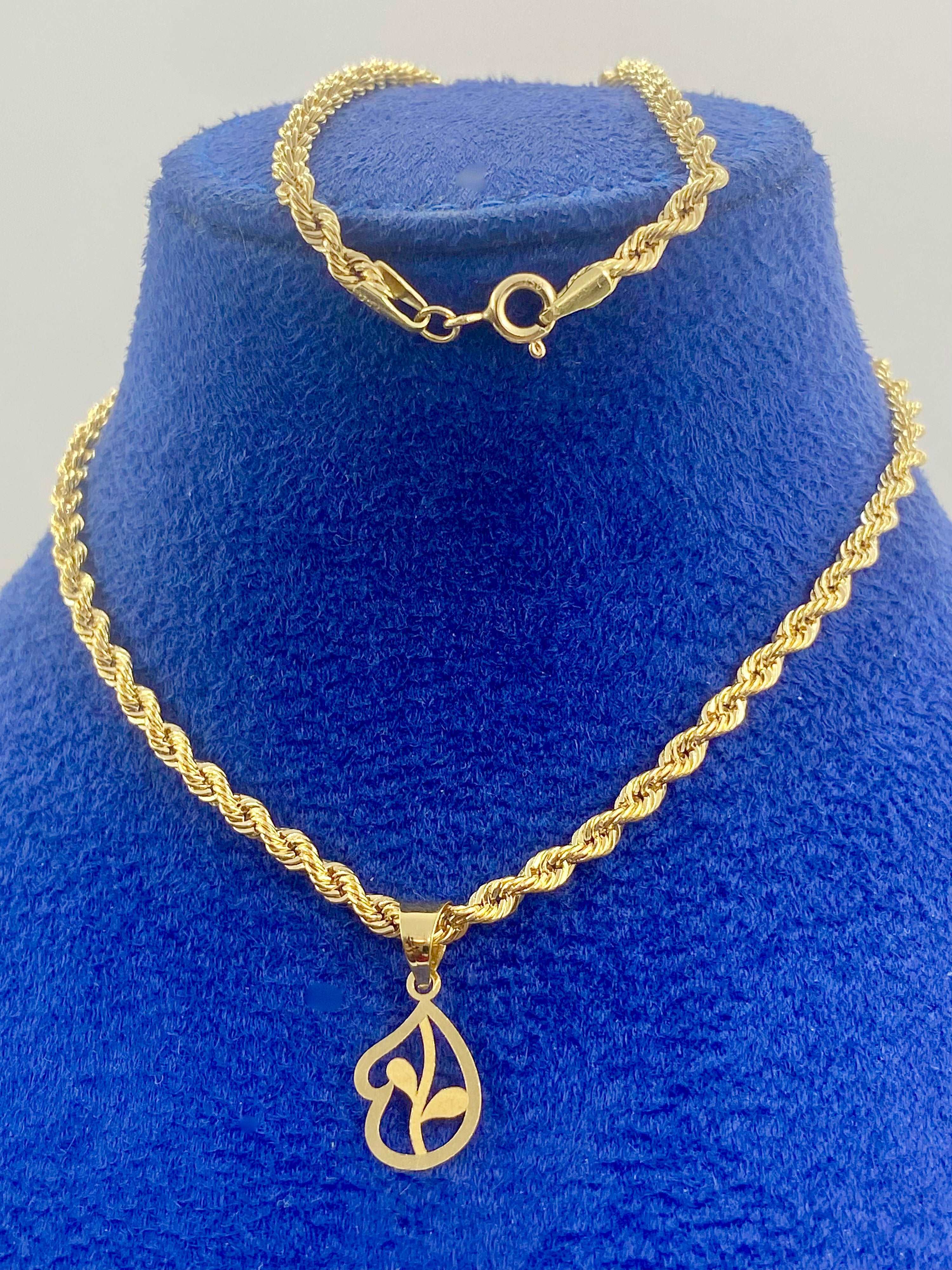 18k Gold Heart with flower Necklace - Embellish Gold