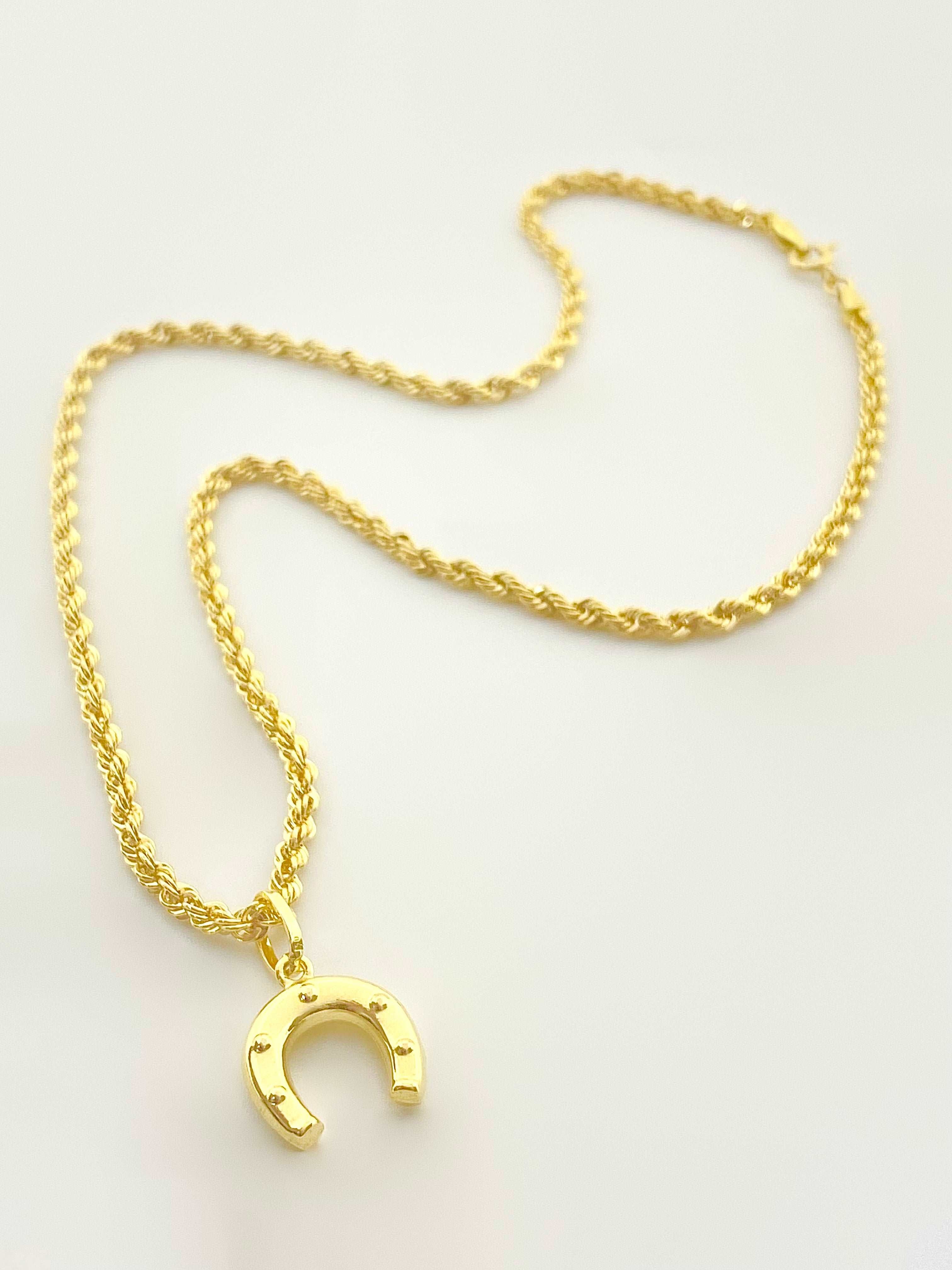 18K Real Gold Horseshoe Necklace - Embellish Gold