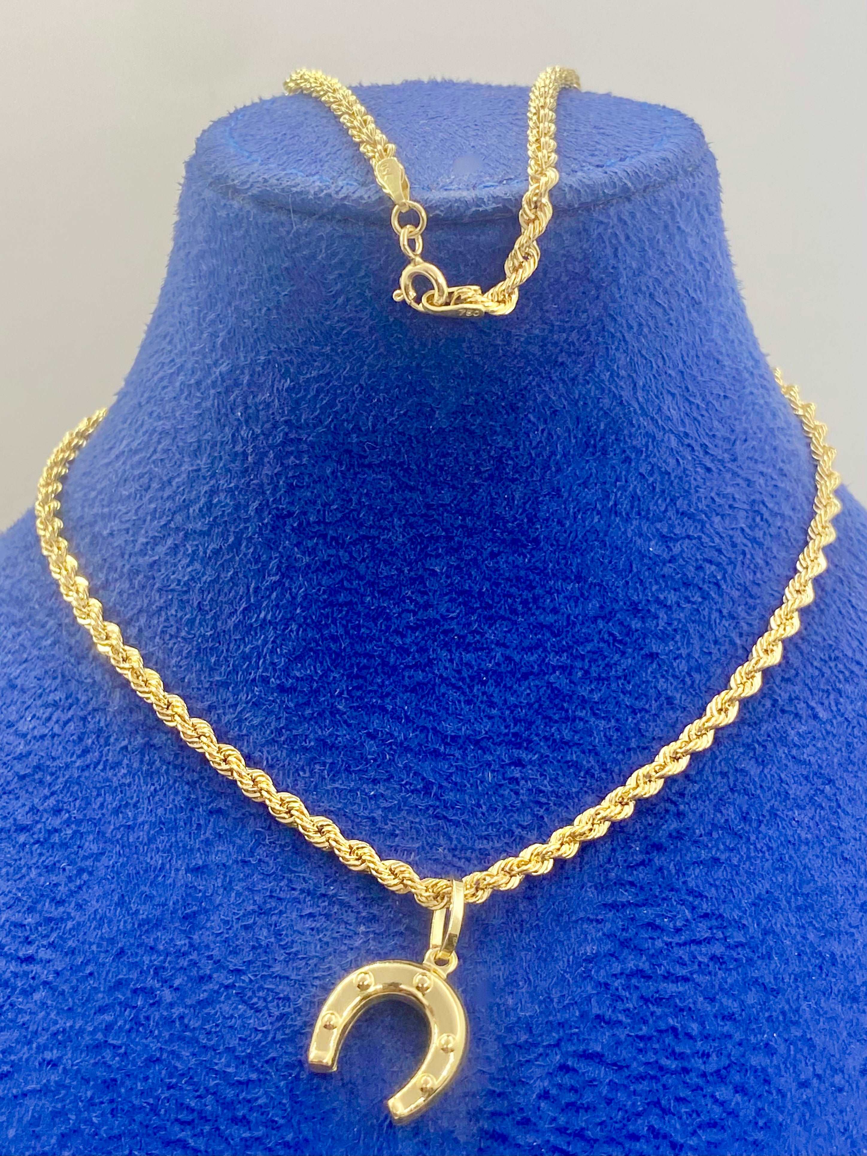 18K Real Gold Horseshoe Necklace - Embellish Gold