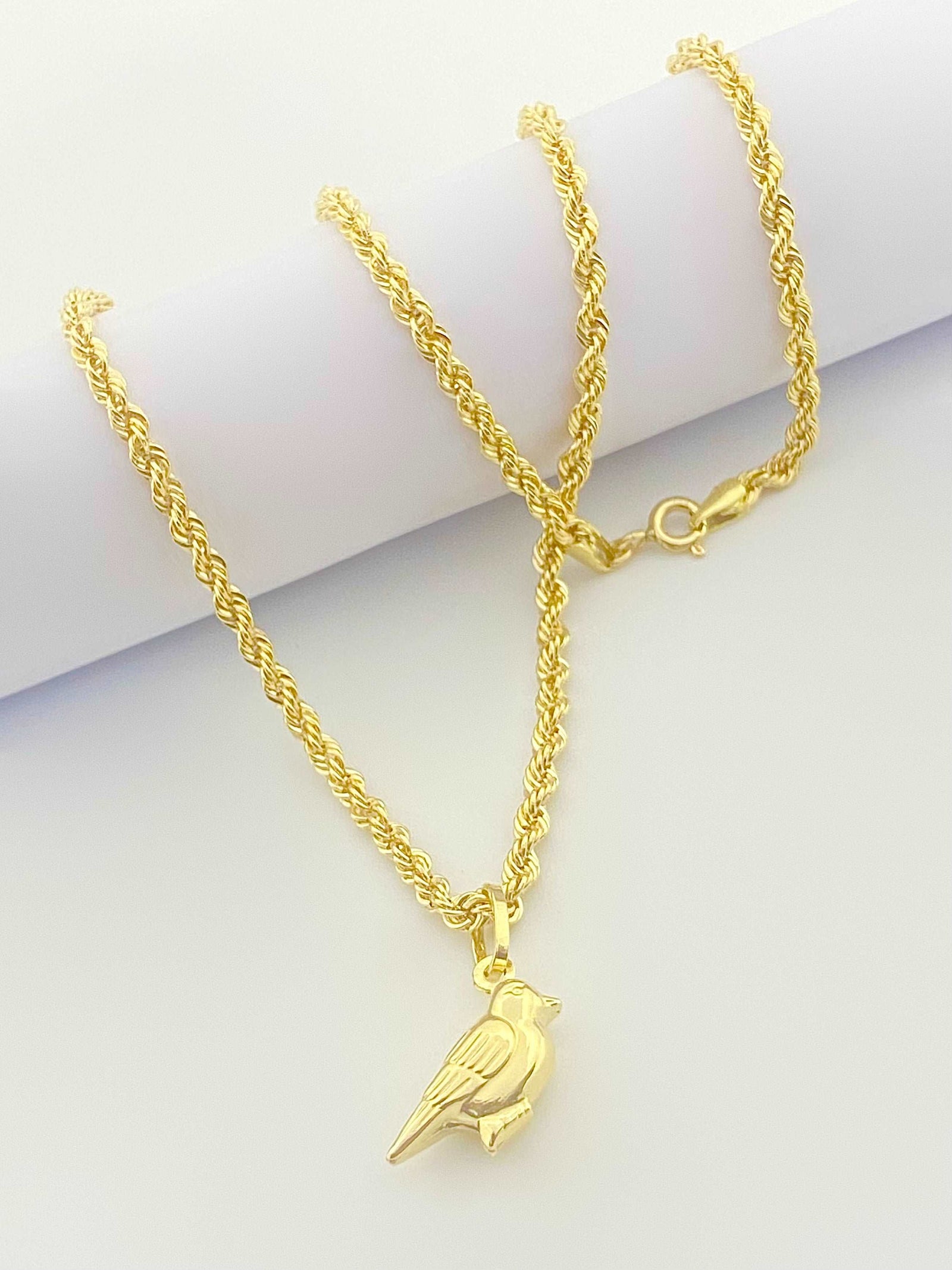 18K Gold Necklace With Bird Pendant - Necklaces - Embellish Gold